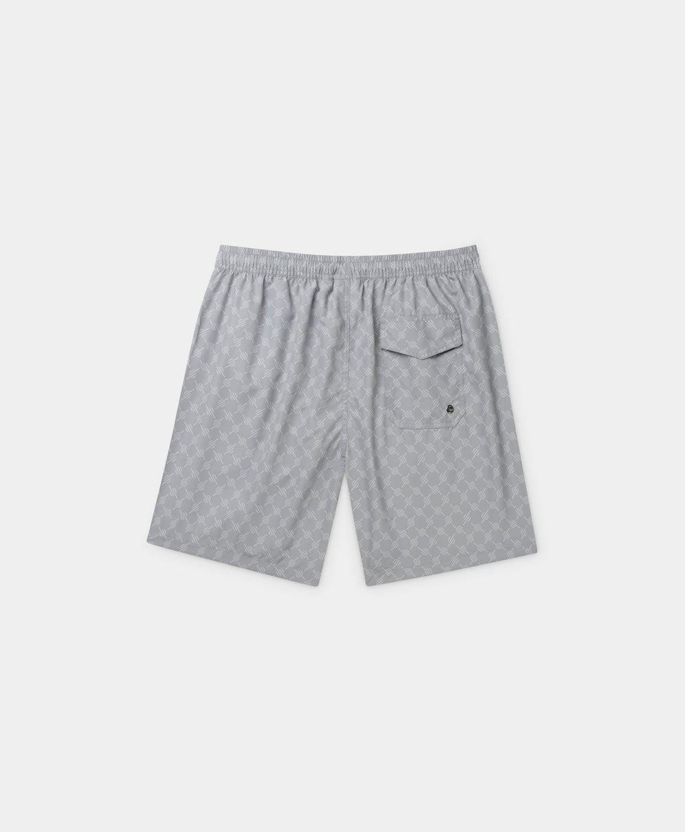 DP - Sleet Grey Kato Monogram Swimshorts - Packshot - Rear