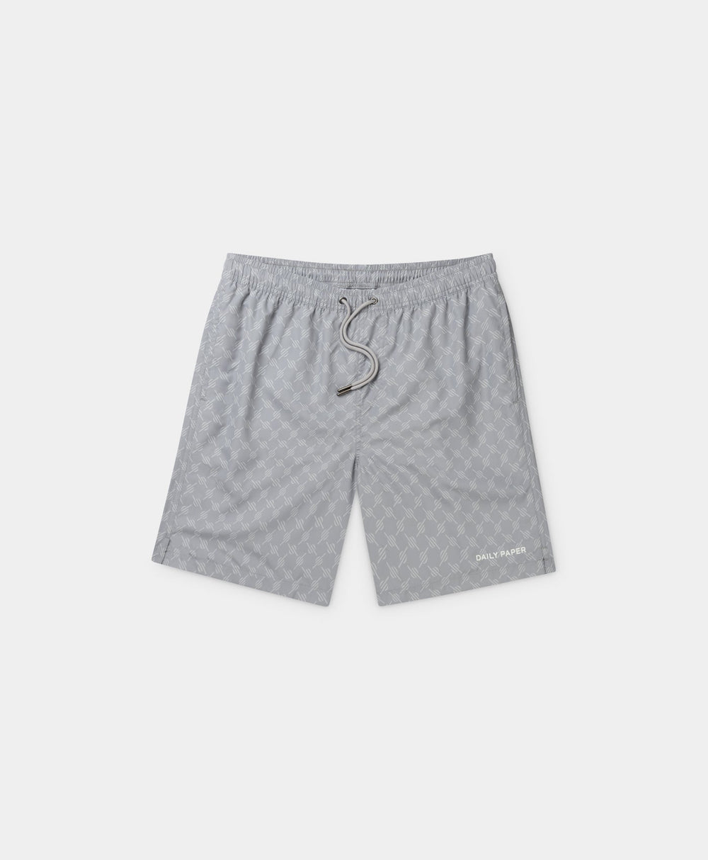 DP - Sleet Grey Kato Monogram Swimshorts - Packshot - Front