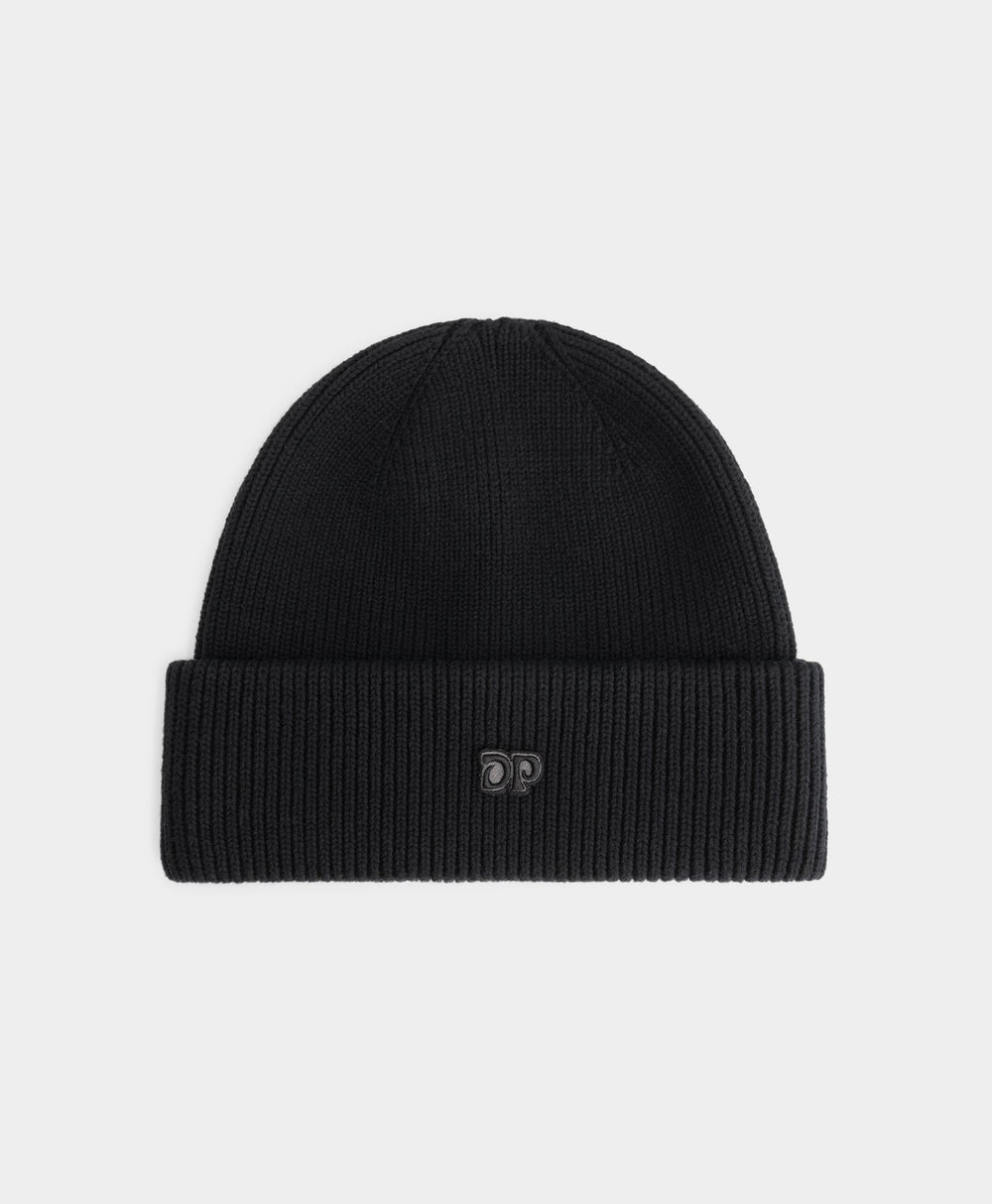 DP - Black Knitted Beanie - Packshot - front 
