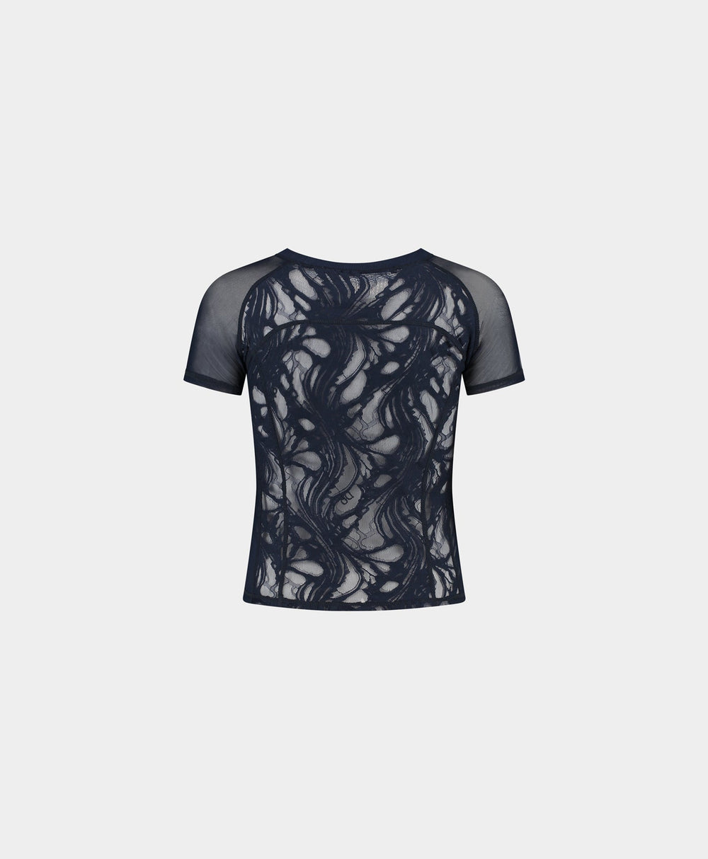 DP - Maritime Blue Lace Top - Packshot - Rear