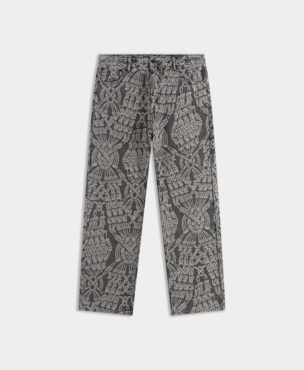 DP - Grey Macrame Amba Jeans - Packshot - Front