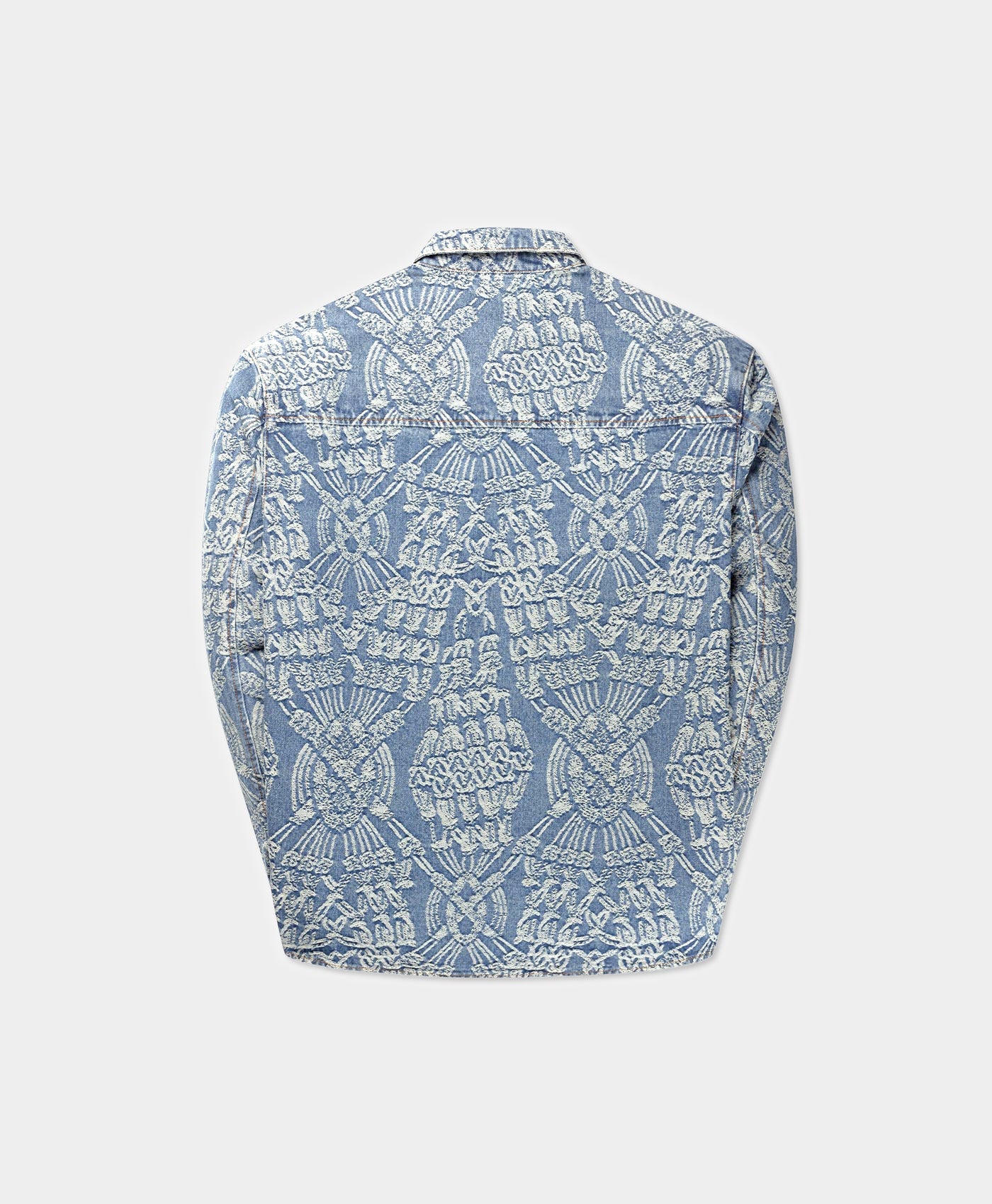 DP - Mid Blue Macrame Rahul Shirt - Packshot - Rear