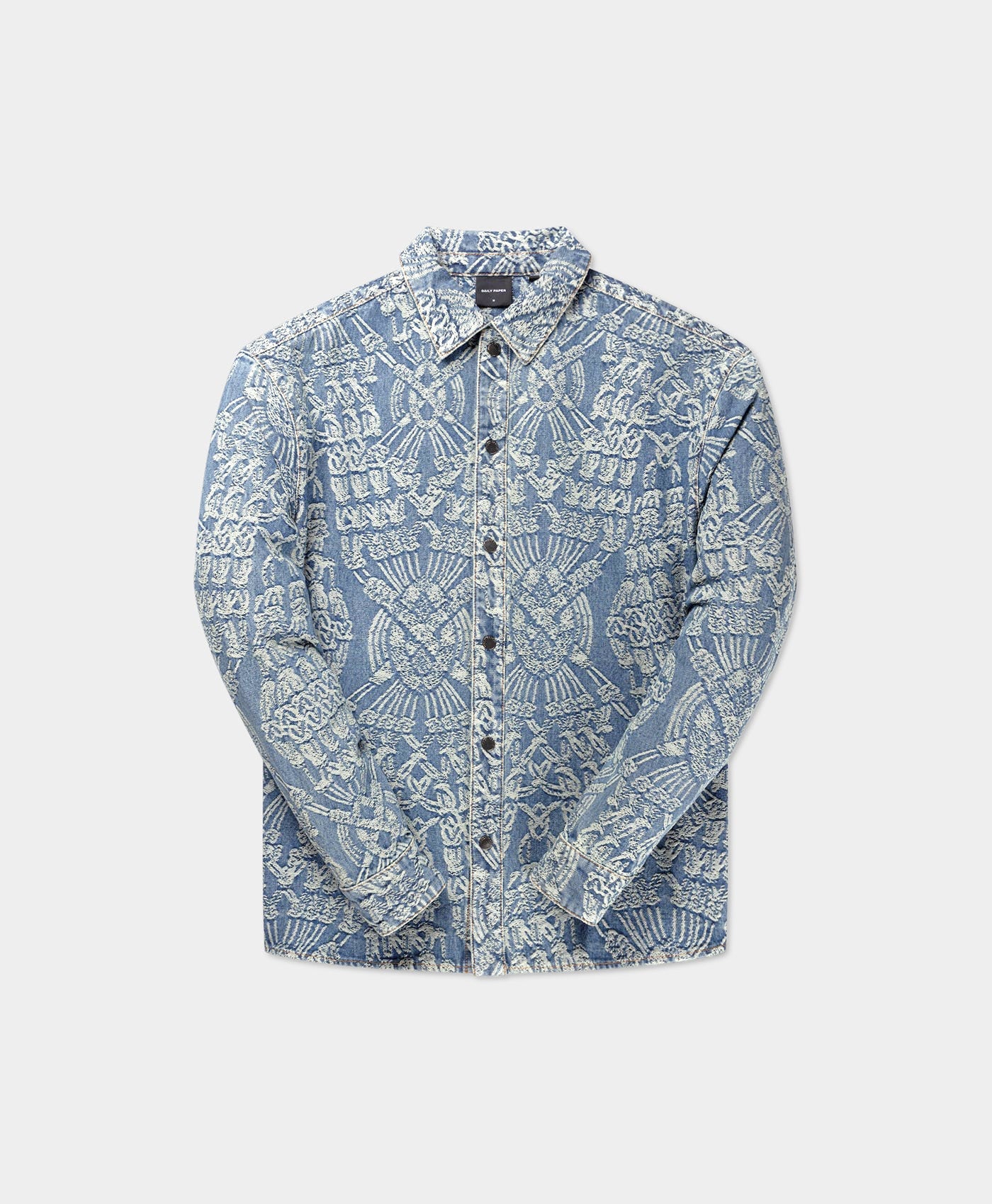 DP - Mid Blue Macrame Rahul Shirt - Packshot - Front