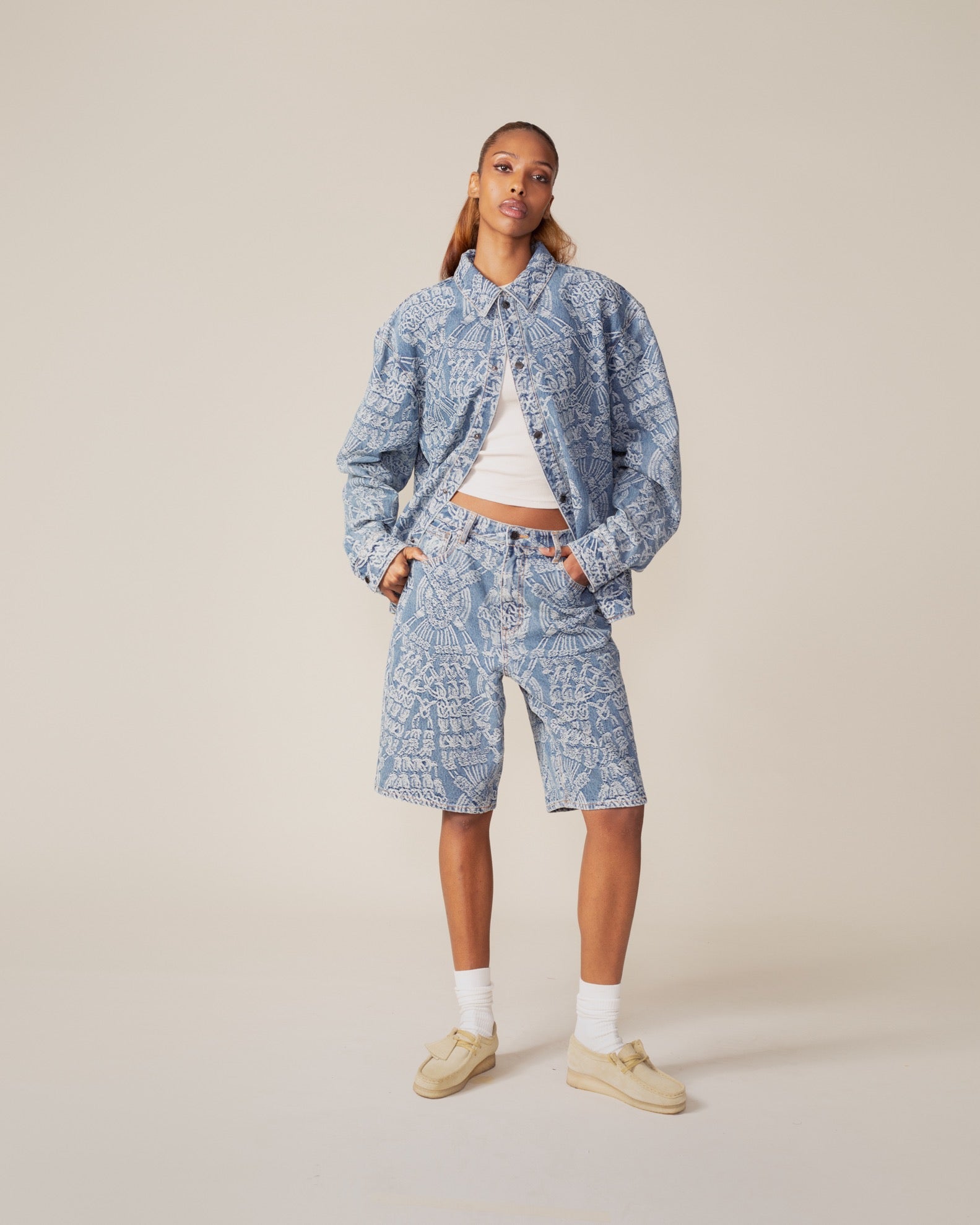 DP - Mid Blue Macrame Rahul Shirt - wmn - front