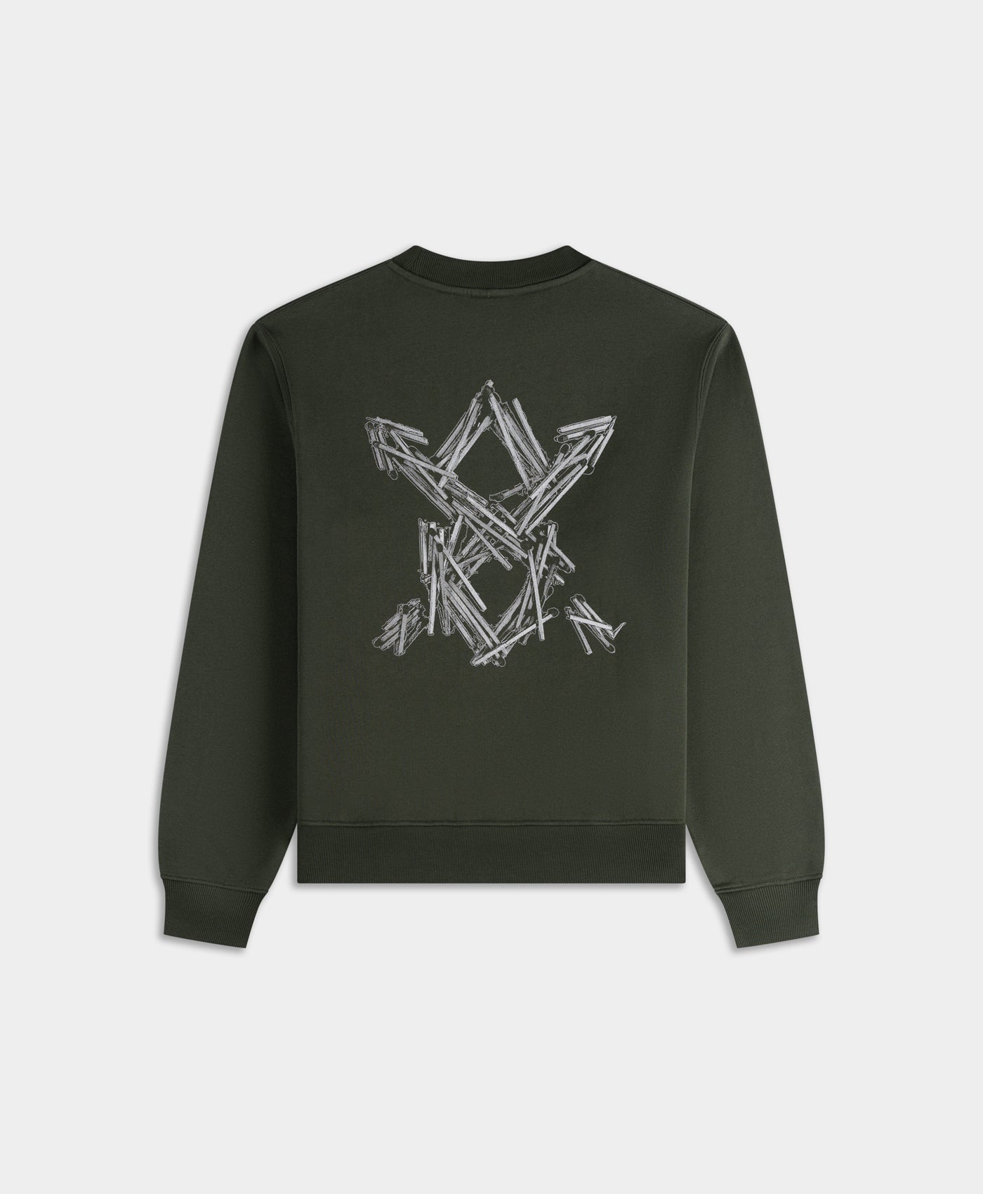 DP - Rosin Green Matchstick Shield Sweater - Packshot - rear