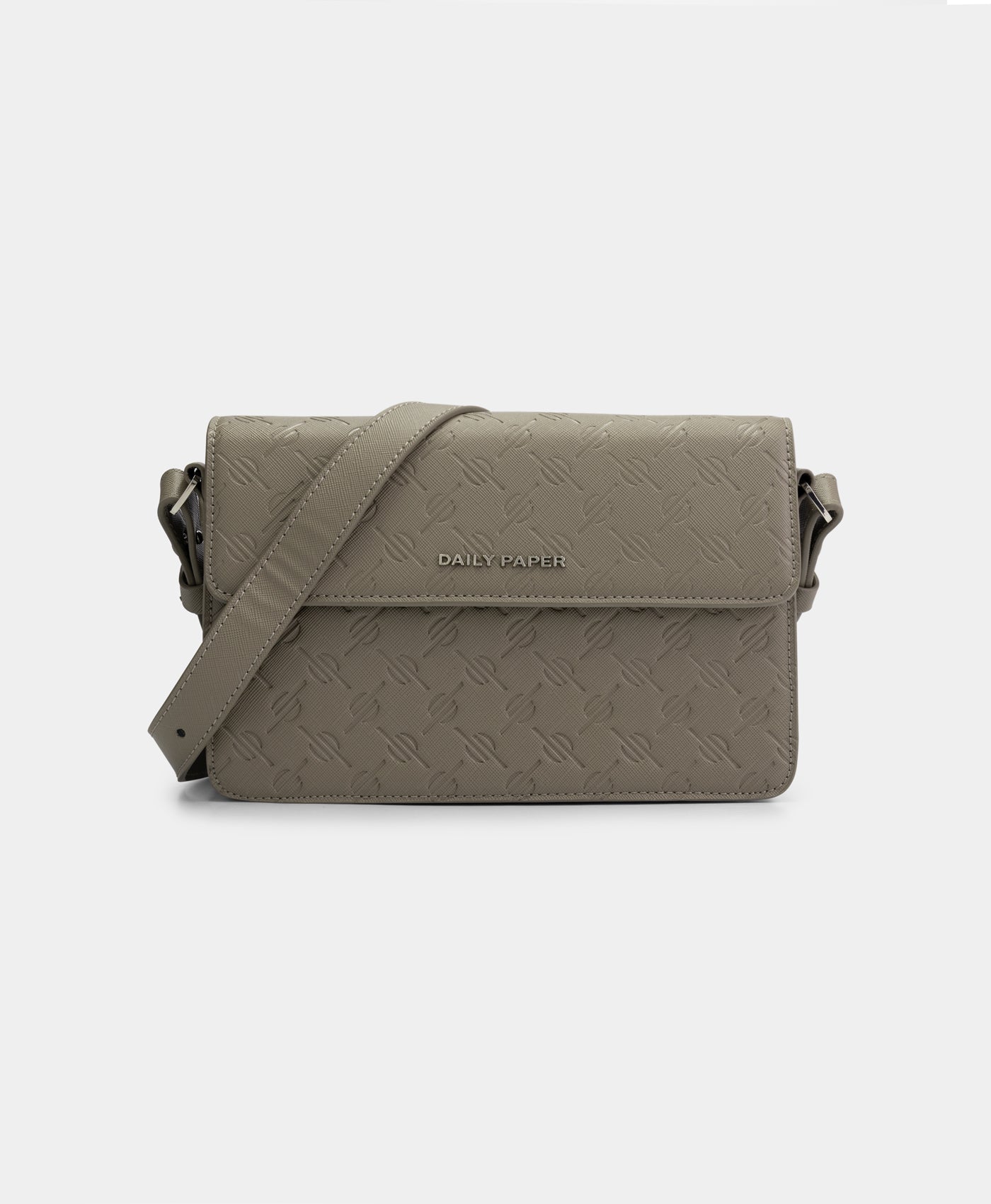 DP - Taupe Grey Meru Monogram Bag - Packshot - Front 