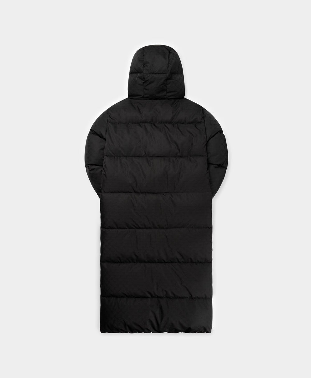 DP - Black Monogram Long Puffer Jacket - Packshot - Rear