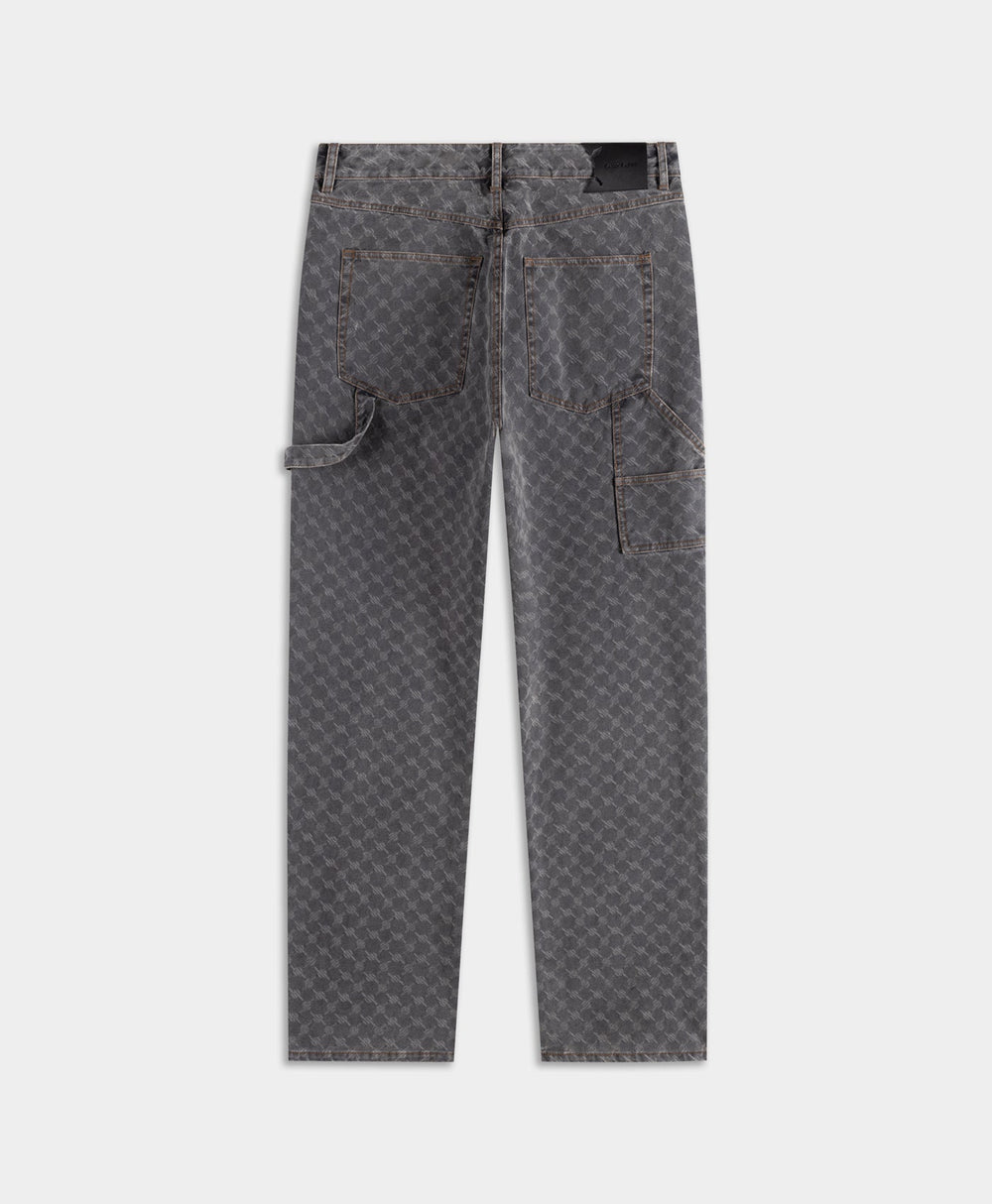 DP - Grey Monogram Workwear Amba Jeans - Packshot - rear