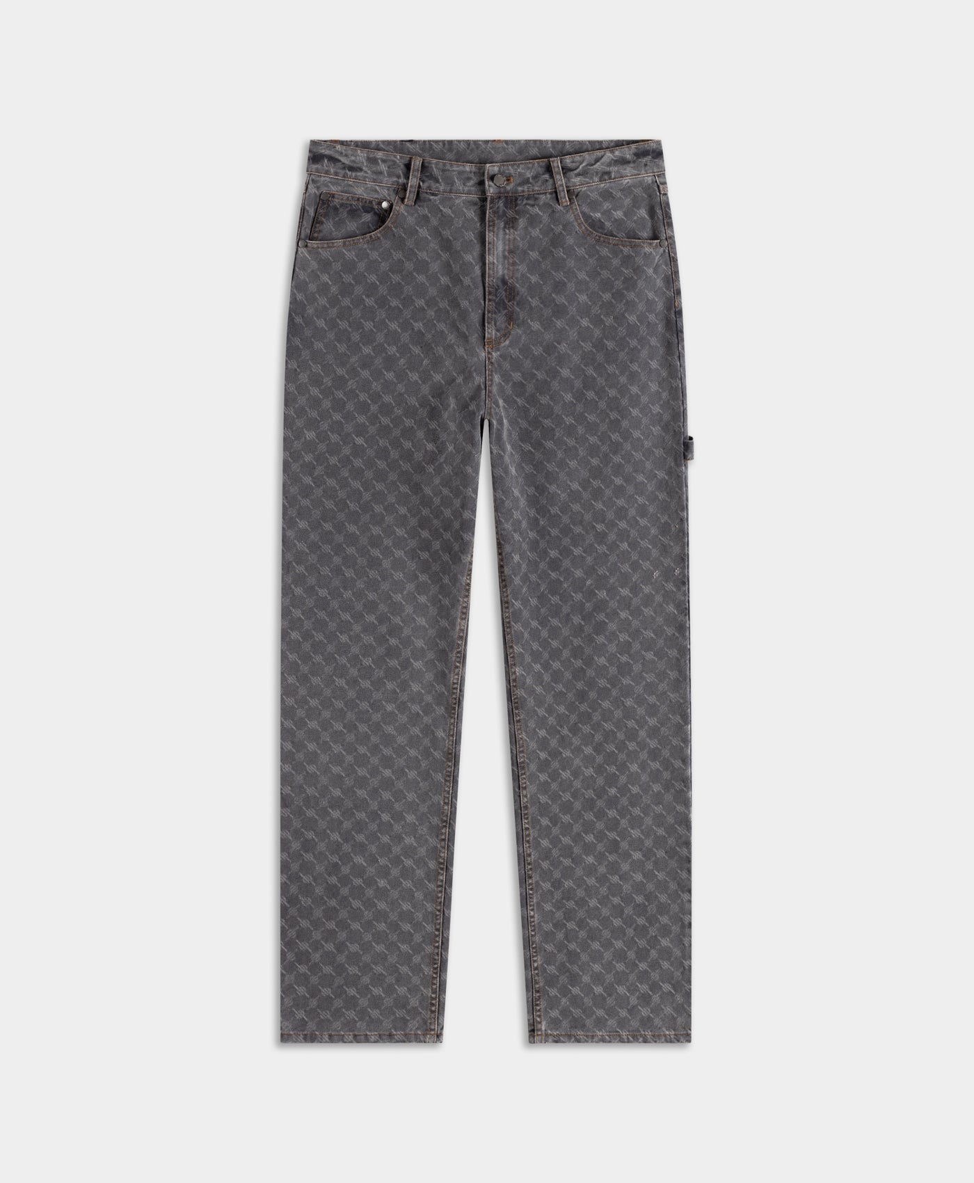 DP - Grey Monogram Workwear Amba Jeans - Packshot - front 