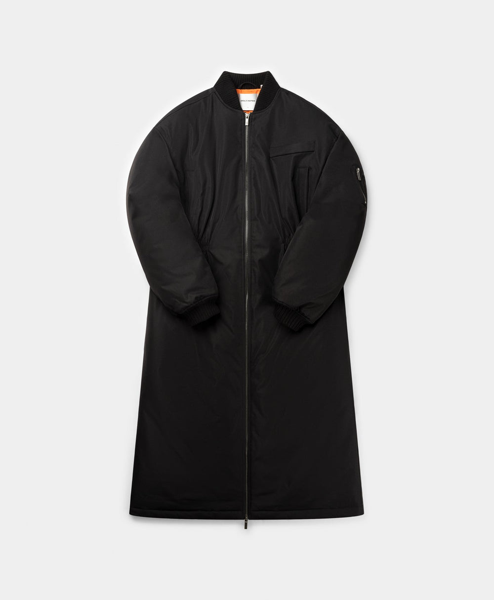 DP - Black Oversized Long Bomber - Packshot - front 