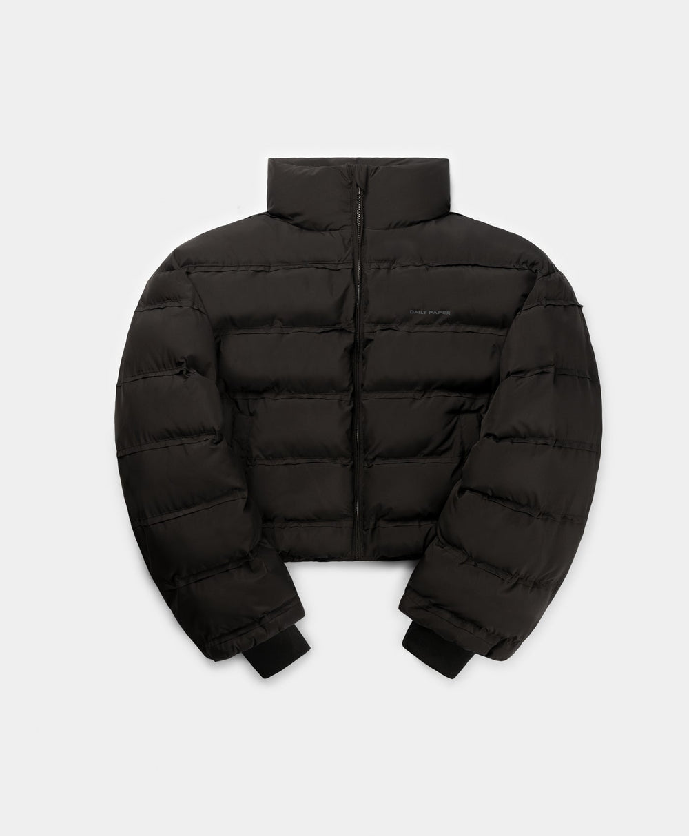 DP - Black Relaxed Short Puffer - Packshot - Front