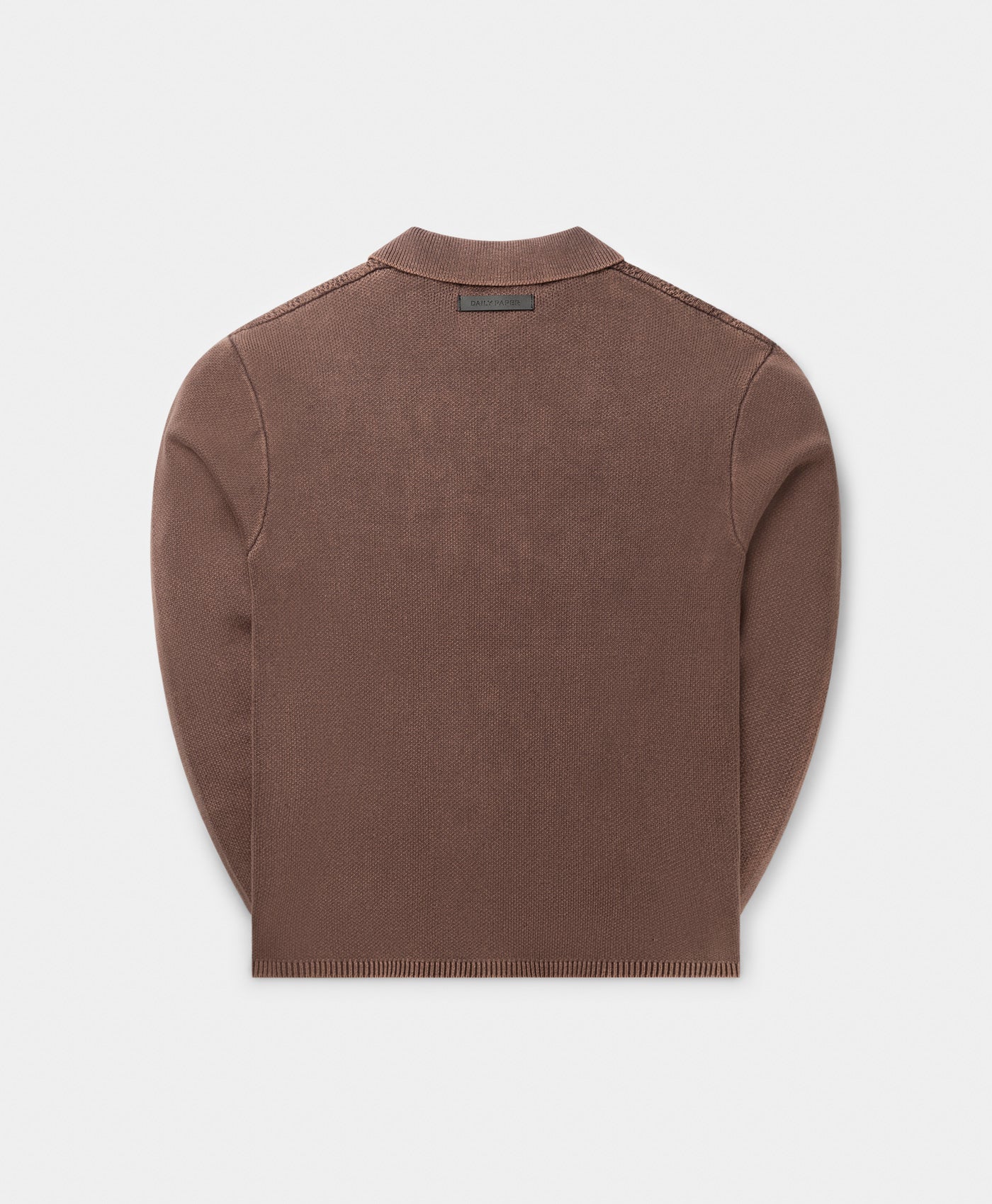 DP - Bordeaux Red Shield Cable Cardigan - Packshot - Rear