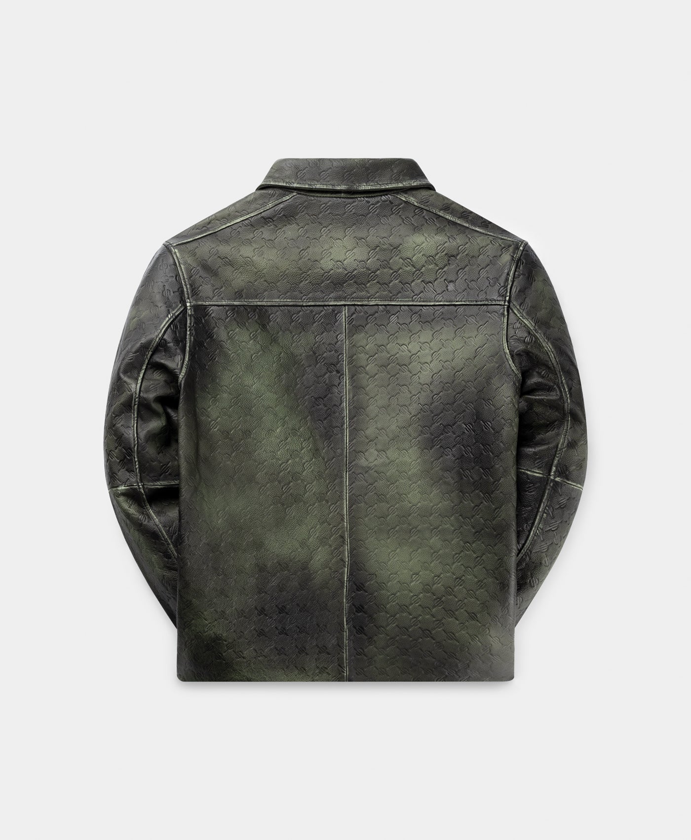 DP - Cardamon Green Silence Monogram Leather Jacket - Packshot - rear