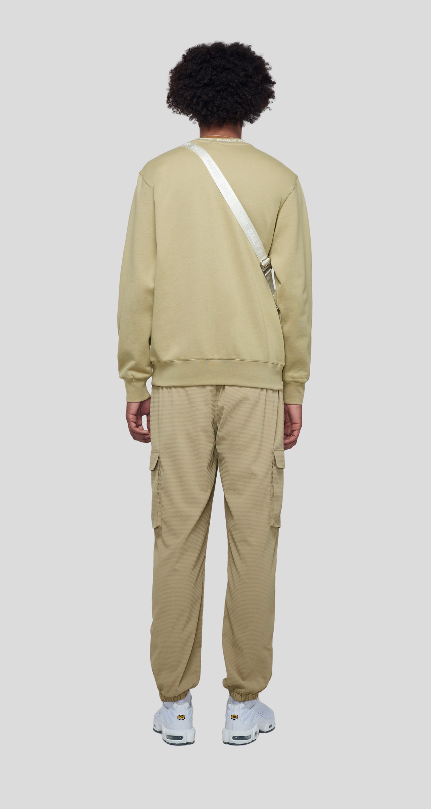 DP - Twill Beige Erib Sweater - Men - Rear