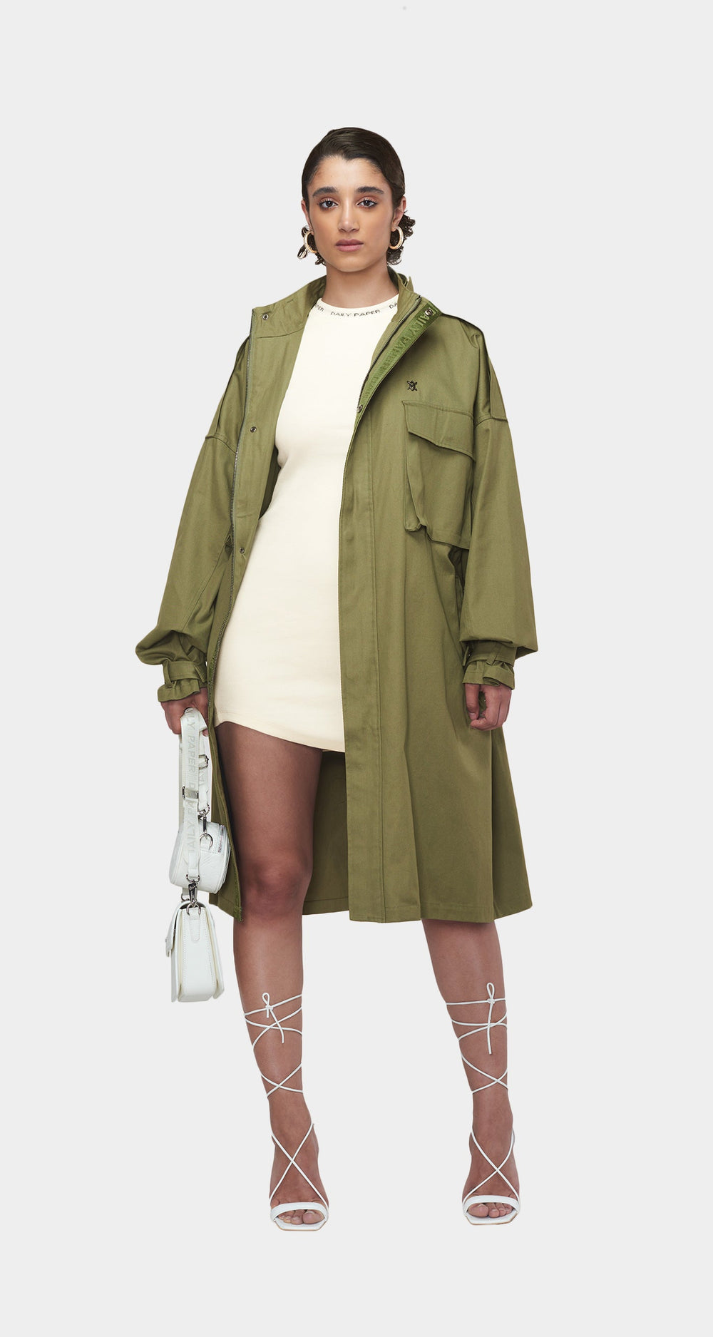 DP - Clover Green Penata Coat - Wmn - Front