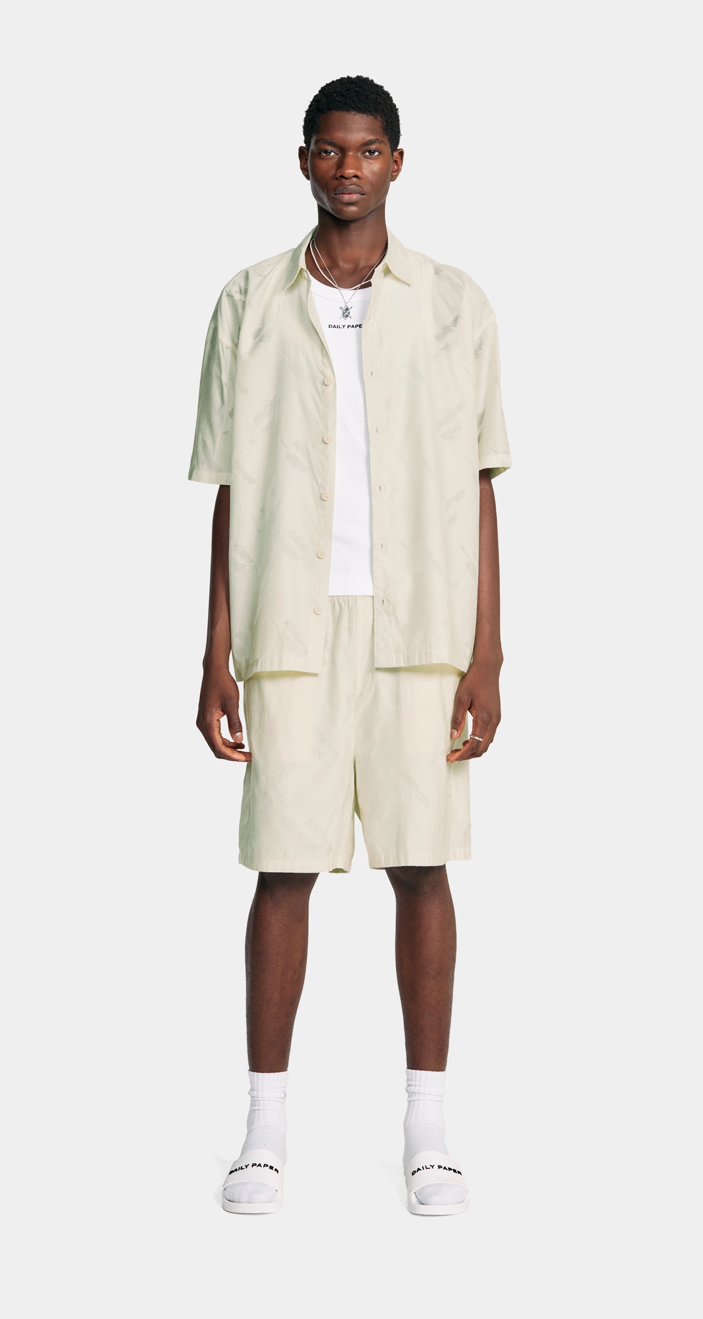 DP - Frost White Salim Shorts - Men - Front Rear
