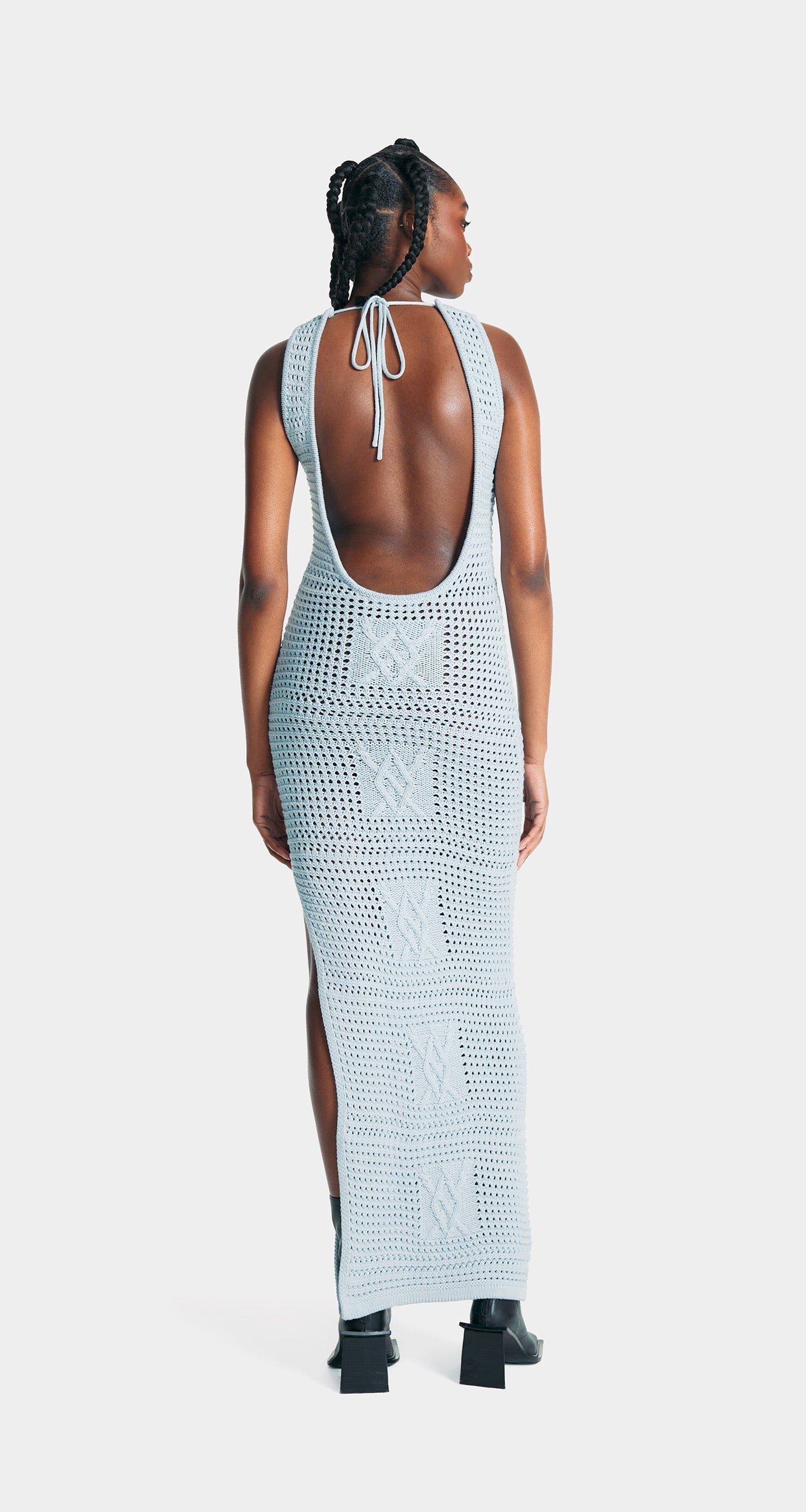 DP - Halogen Blue Izara Crochet Dress - wmn - Rear