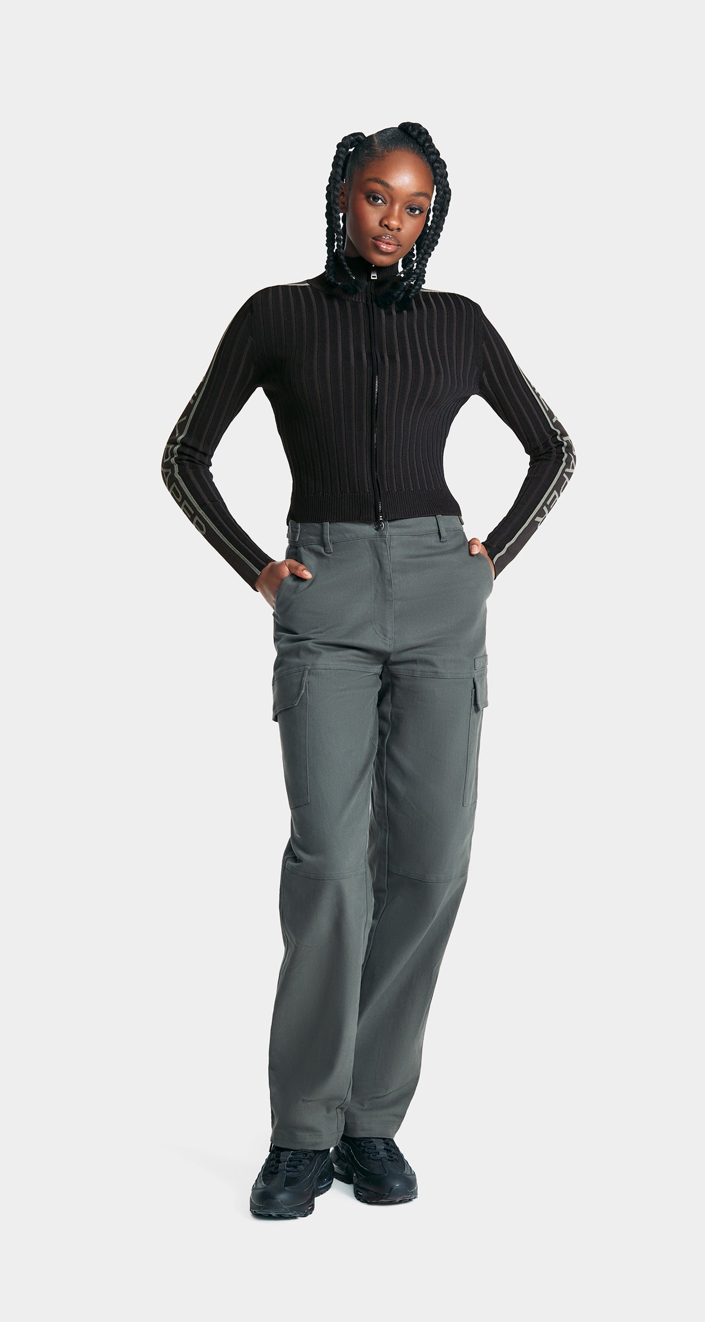 DP - Black Manoa Knit Sweater Cardigan - Wmn - Front 