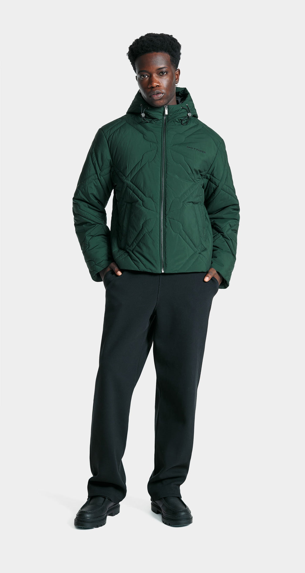 DP - Pine Green Spear Padded Jacket - Men - Front 