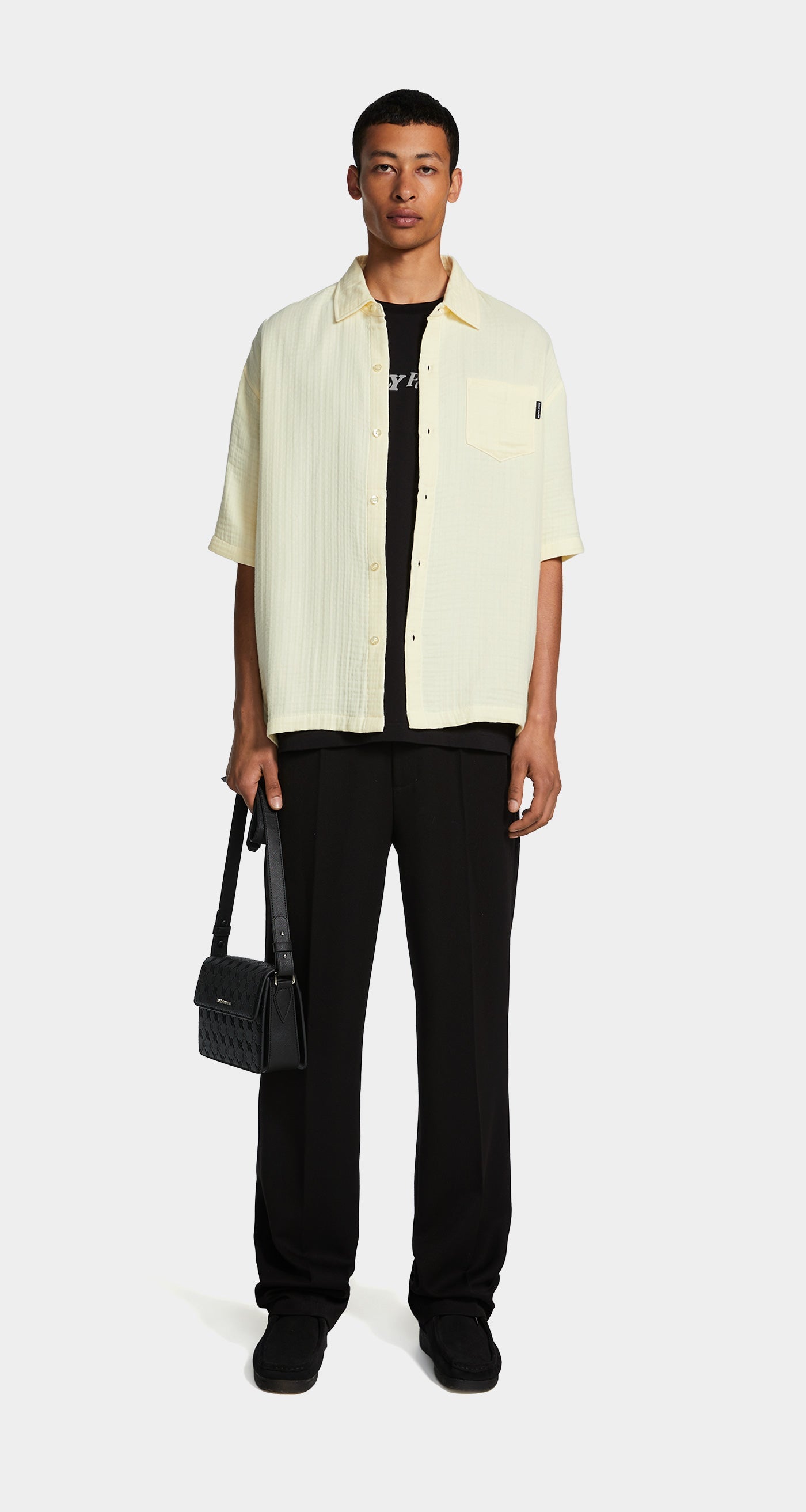 DP - Icing Yellow Enzi Seersucker Shirt - Men - Front 