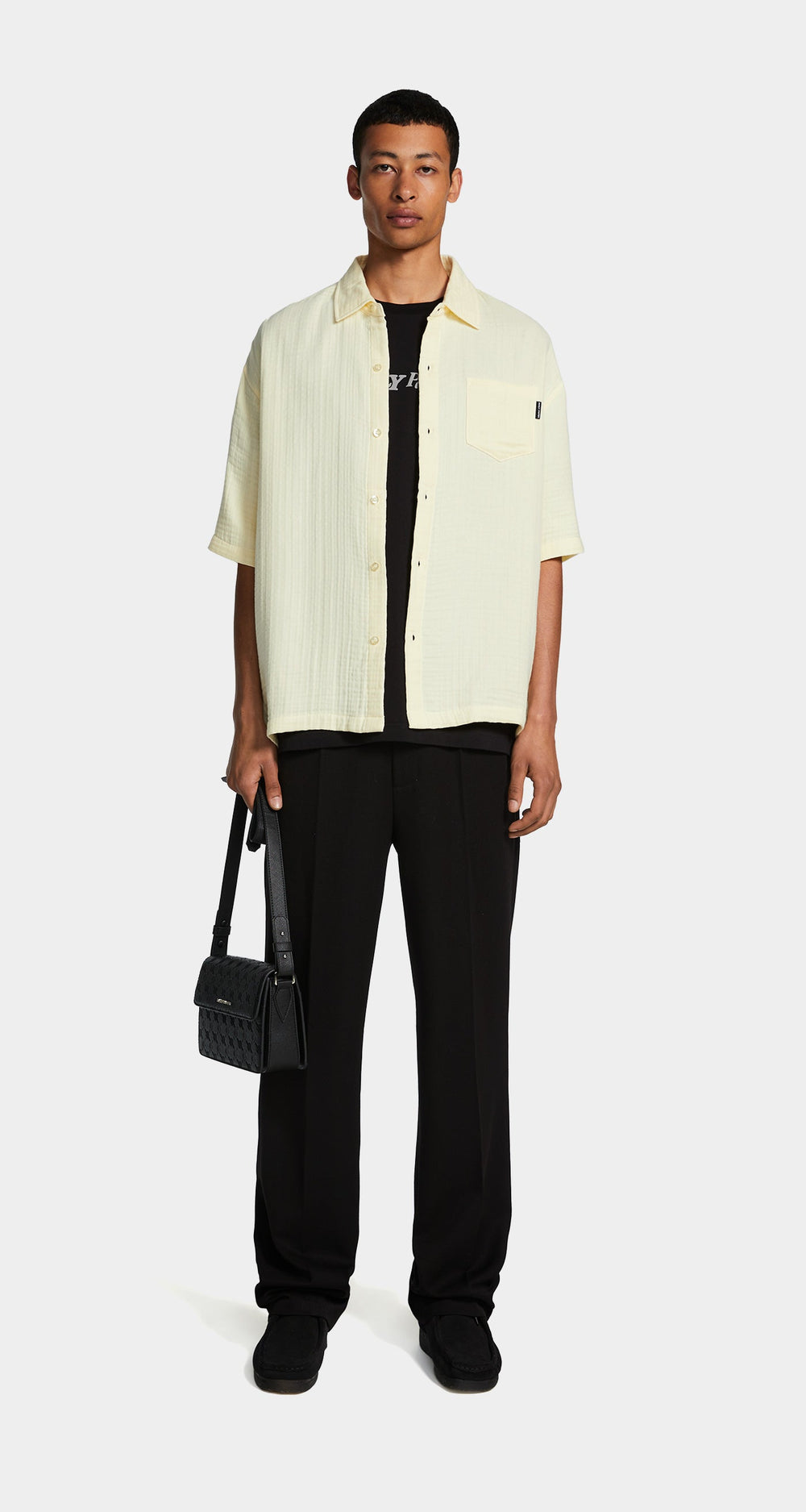 DP - Icing Yellow Enzi Seersucker Shirt - Men - Front 