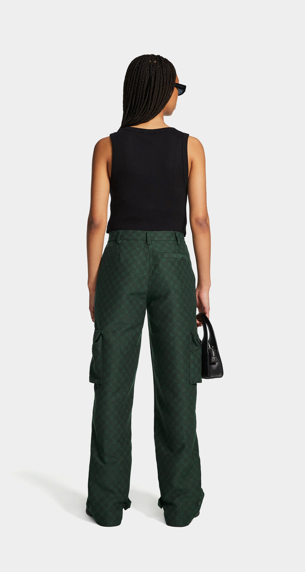 DP - Pine Green Imani Monogram Pants - Wmn - Rear