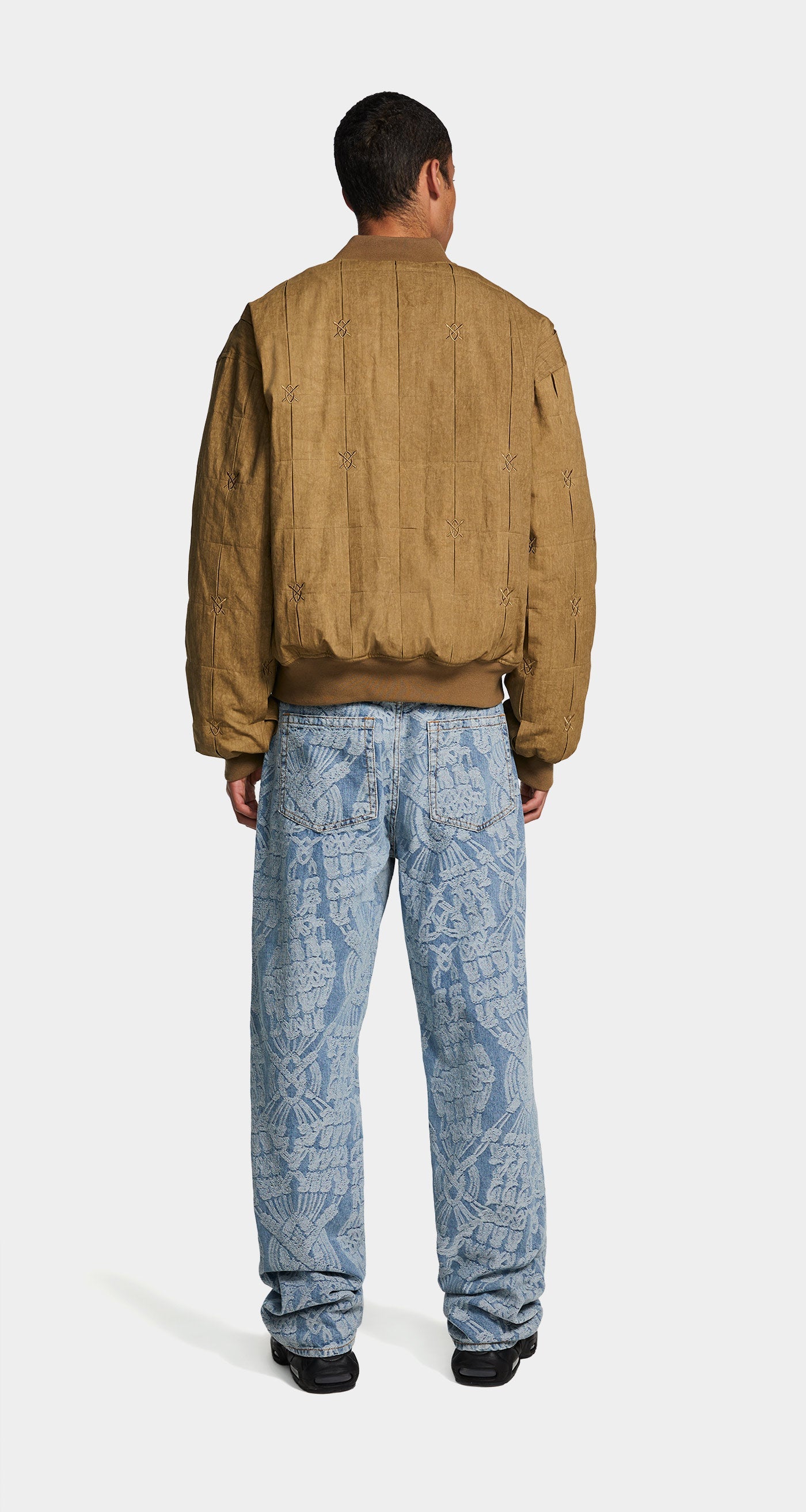 DP - Dark Beige Rasal Bomber Jacket - Men - Rear