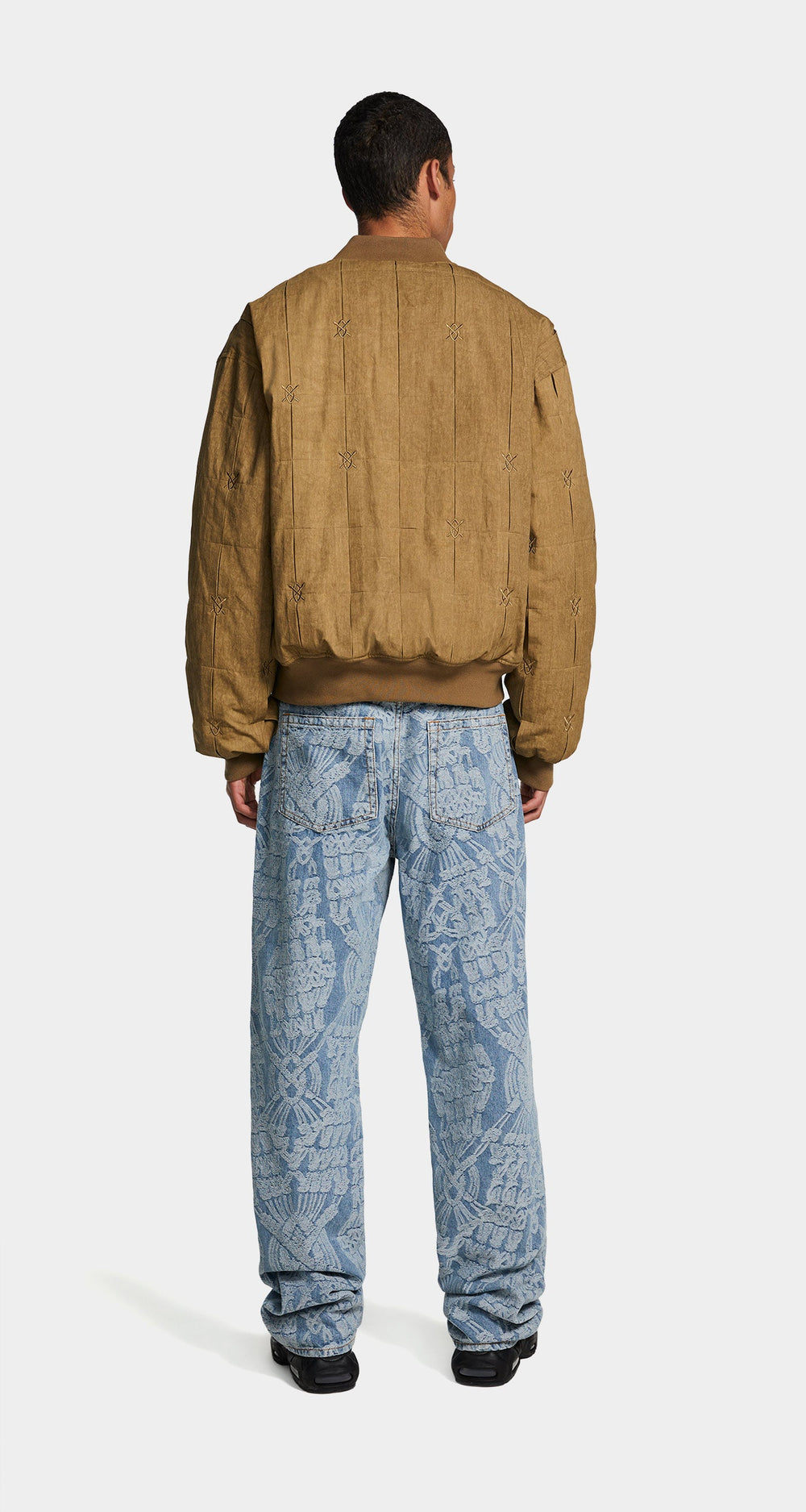 DP - Dark Beige Rasal Bomber Jacket - Men - Rear