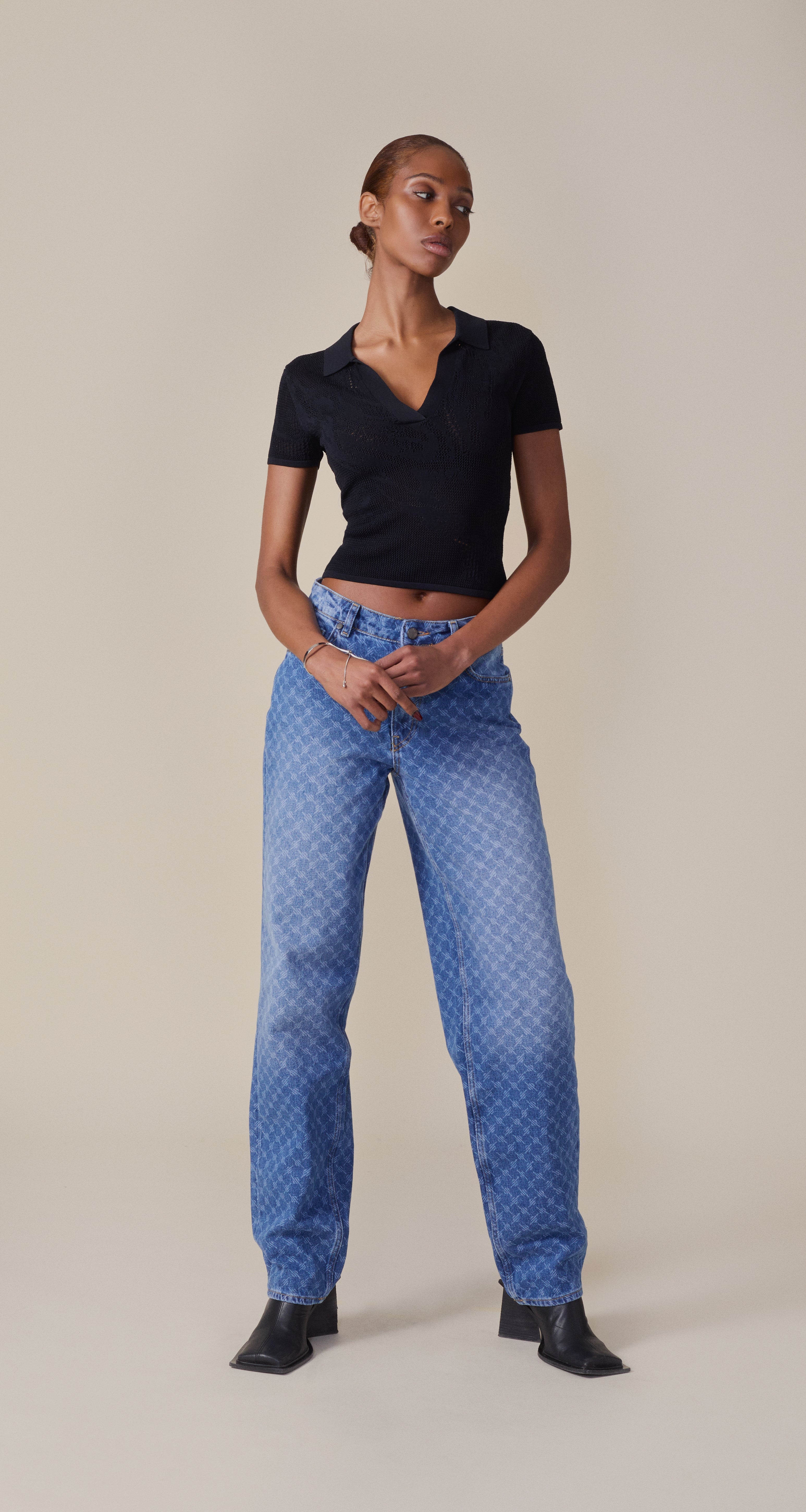 DP - Black Braided Polo - wmn - Front