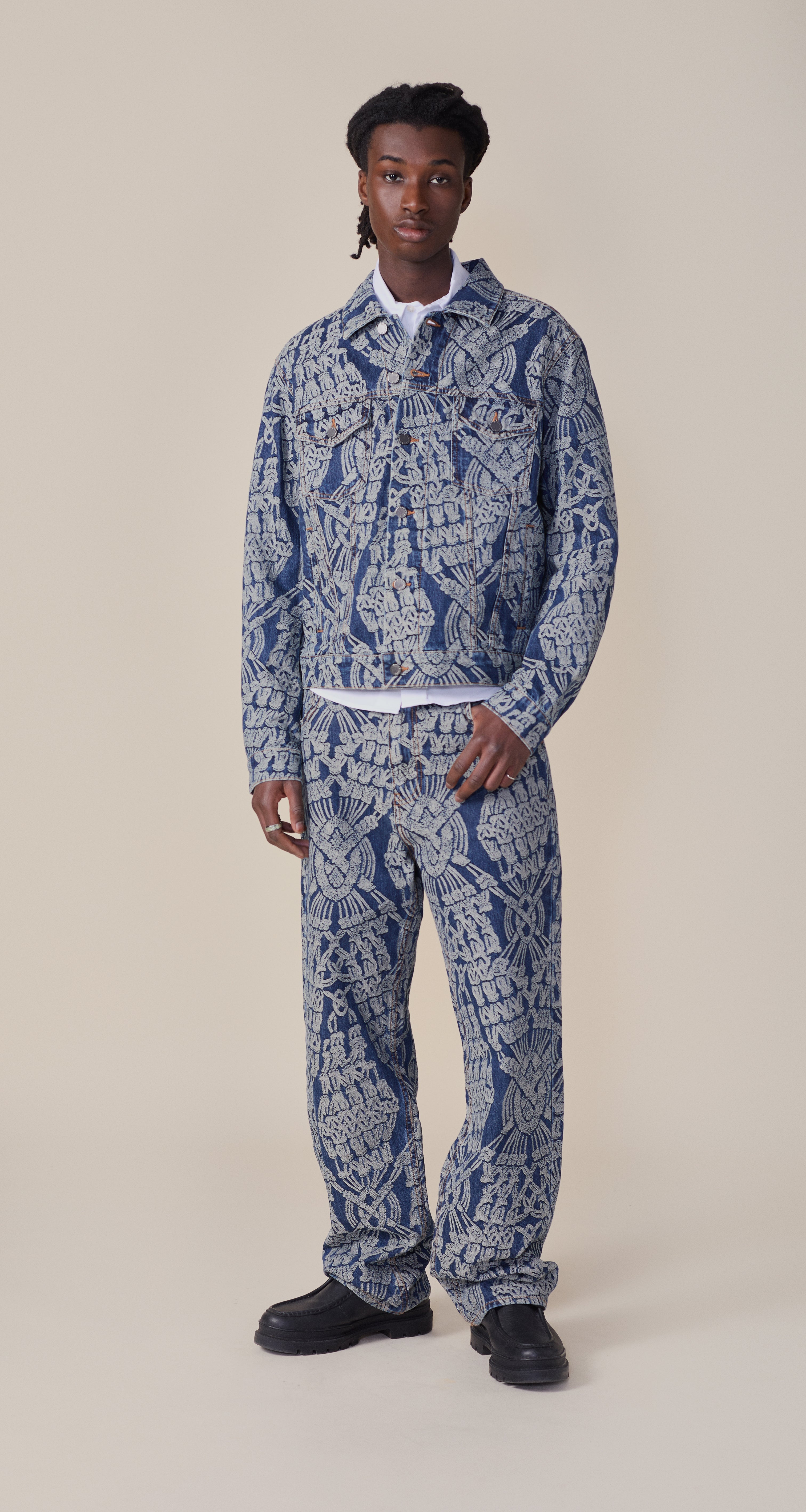 DP - Dark Blue Macrame Amba Jeans - Modelshot - Men