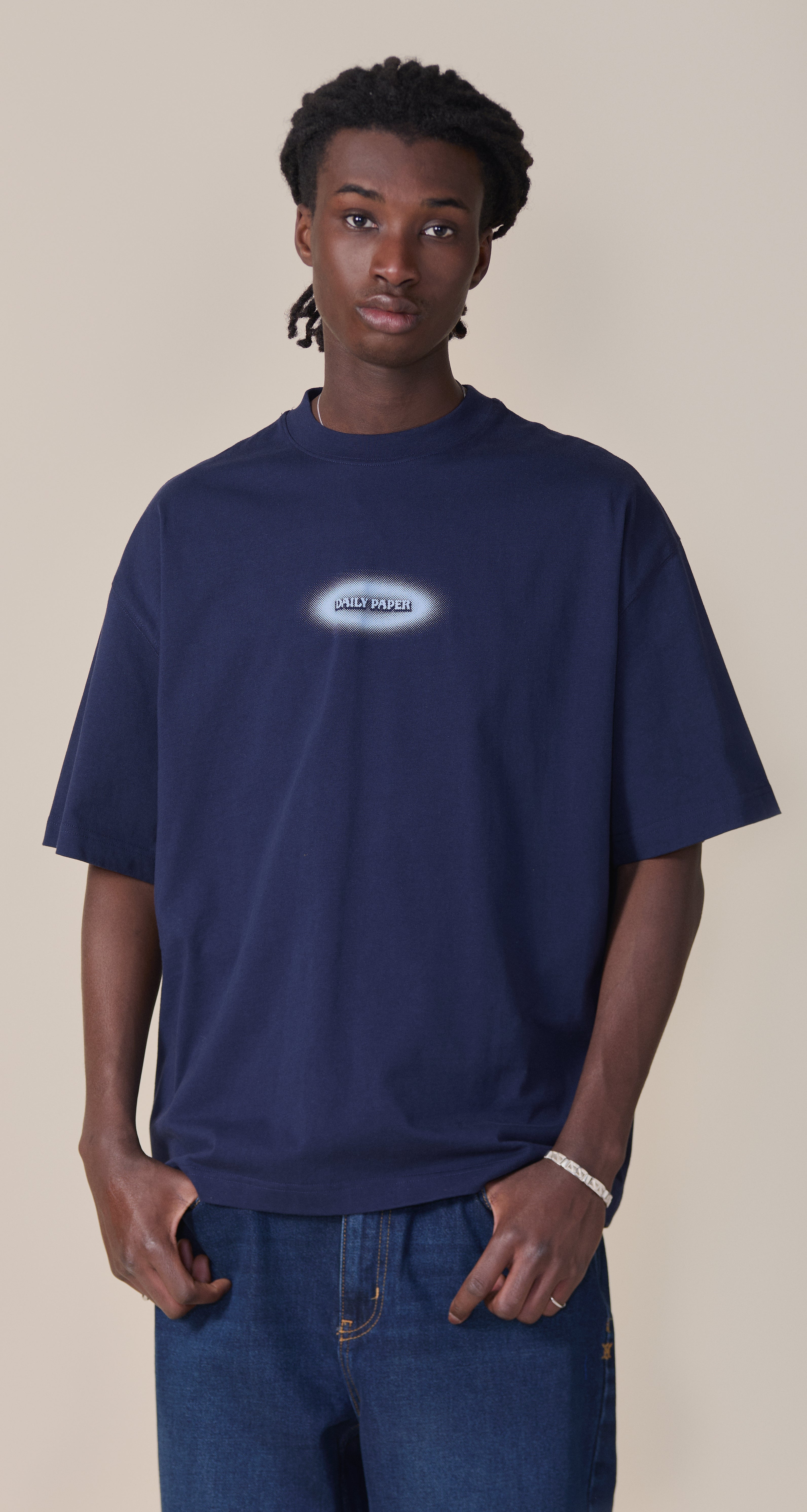 DP - Maritime Blue Dotted Logo T-Shirt - Modelshot - Men