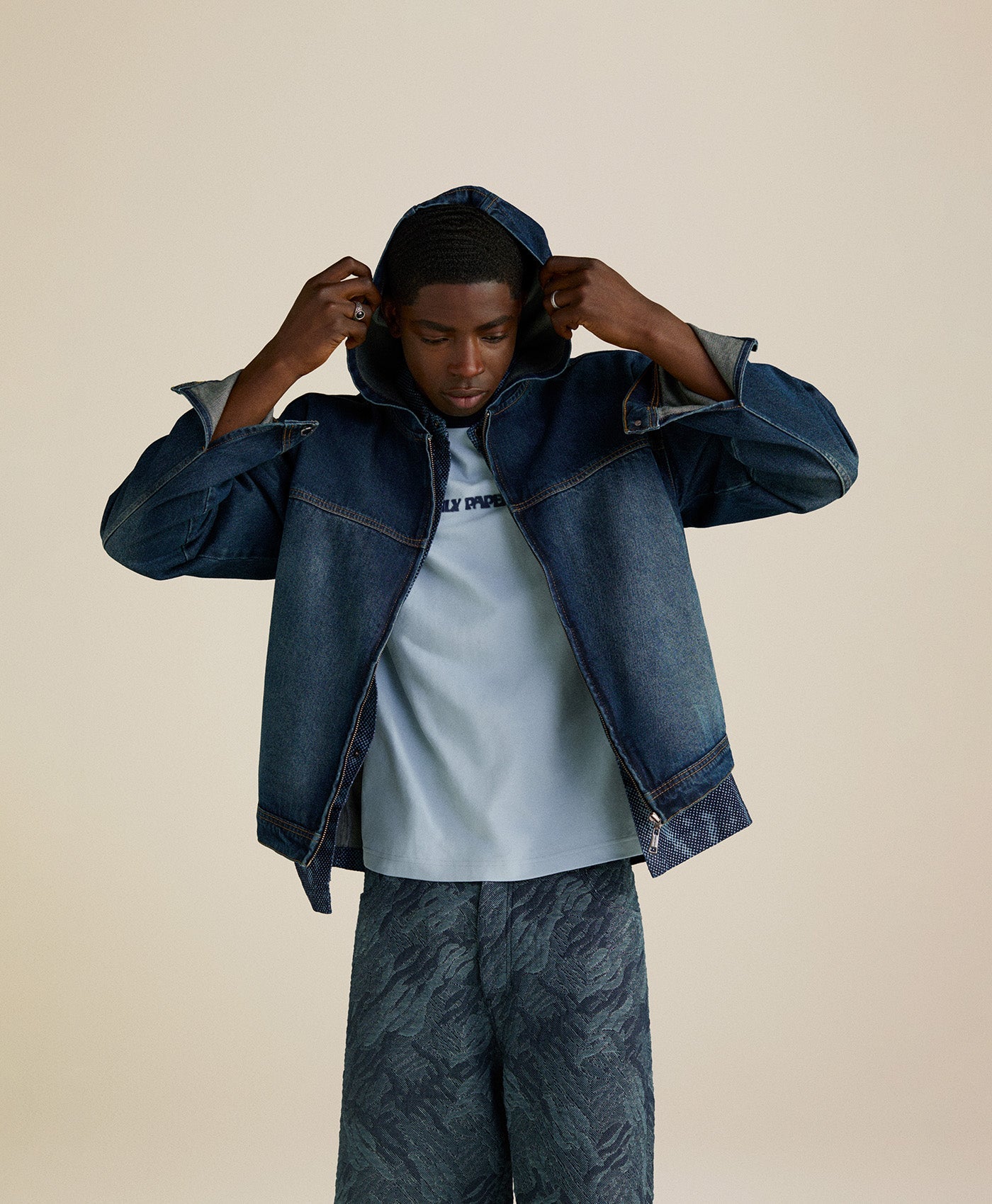 DP - Blue Indigo Washed Denim Jacket - Modelshot - Men