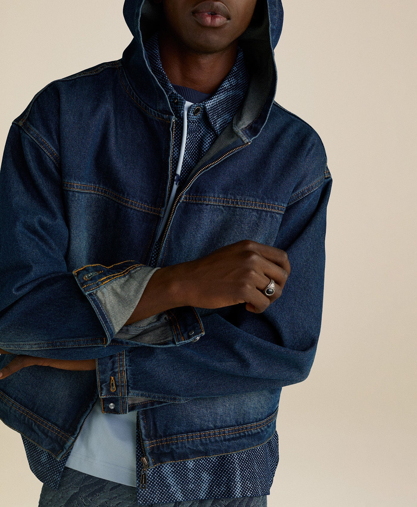 DP - Blue Indigo Washed Denim Jacket - Modelshot - Men