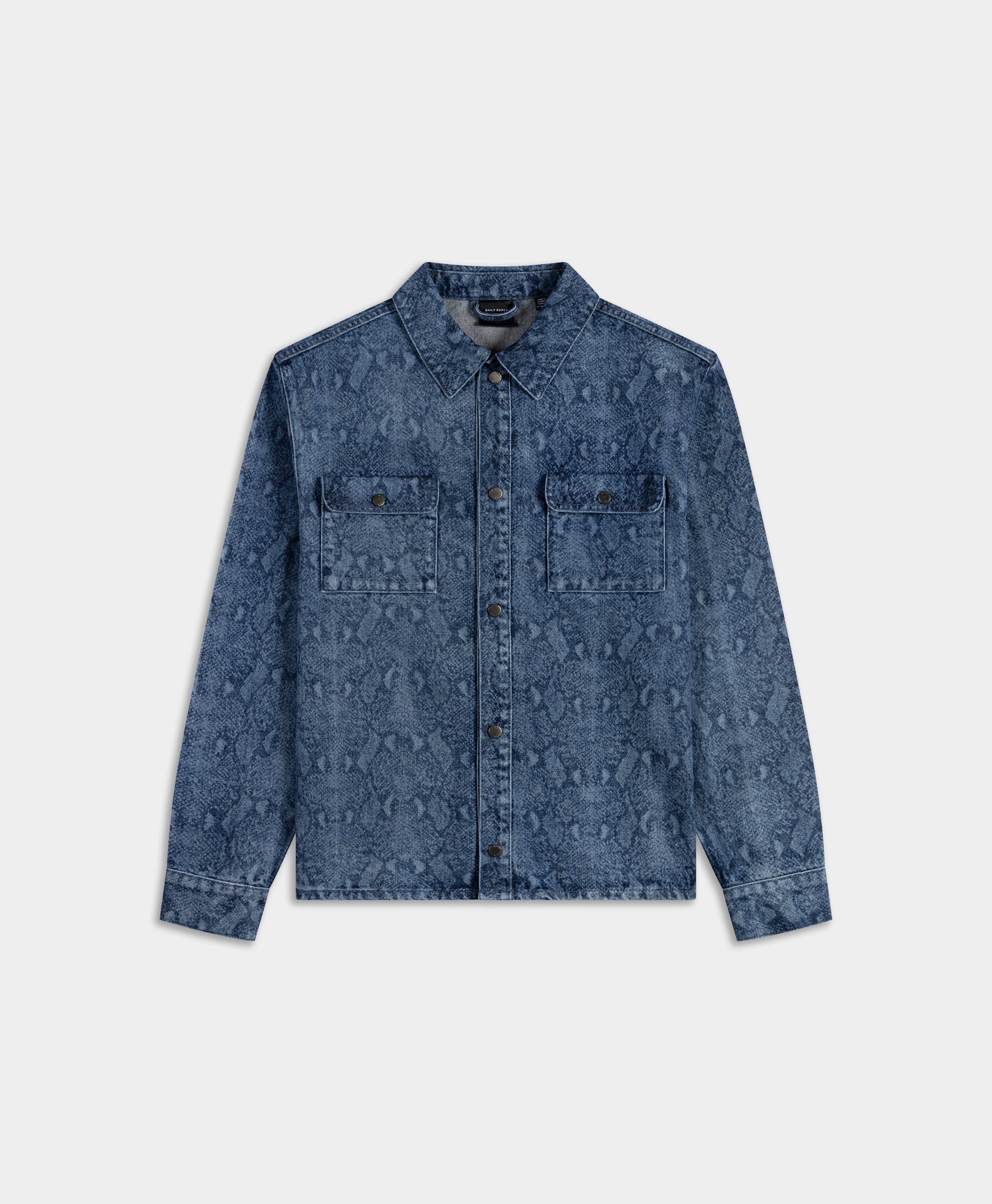 DP - Blue Snake Laser Rahul Denim Shirt -Packshot - Front