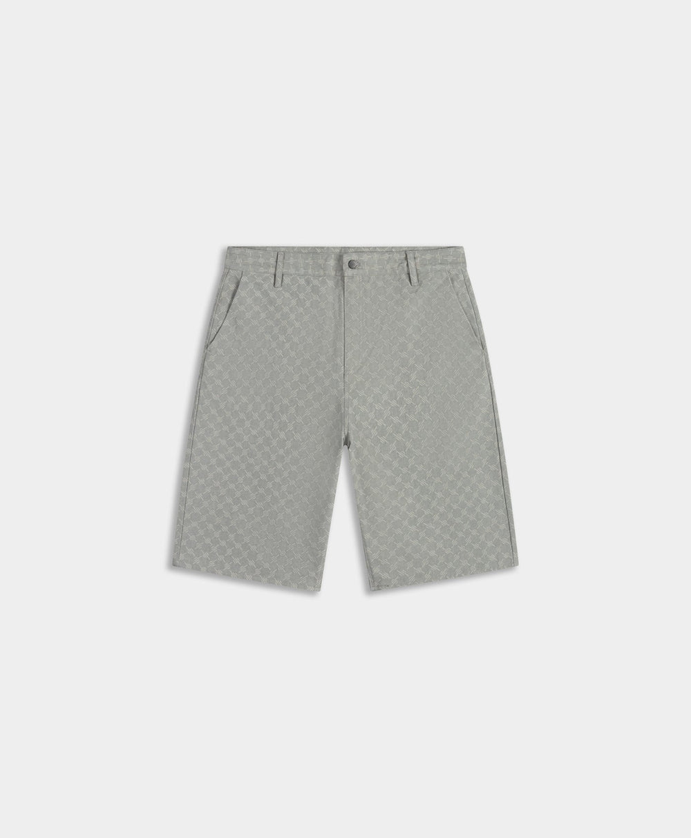 DP - Mirage Grey Washed Monogram Woven Shorts - Packshot - Front