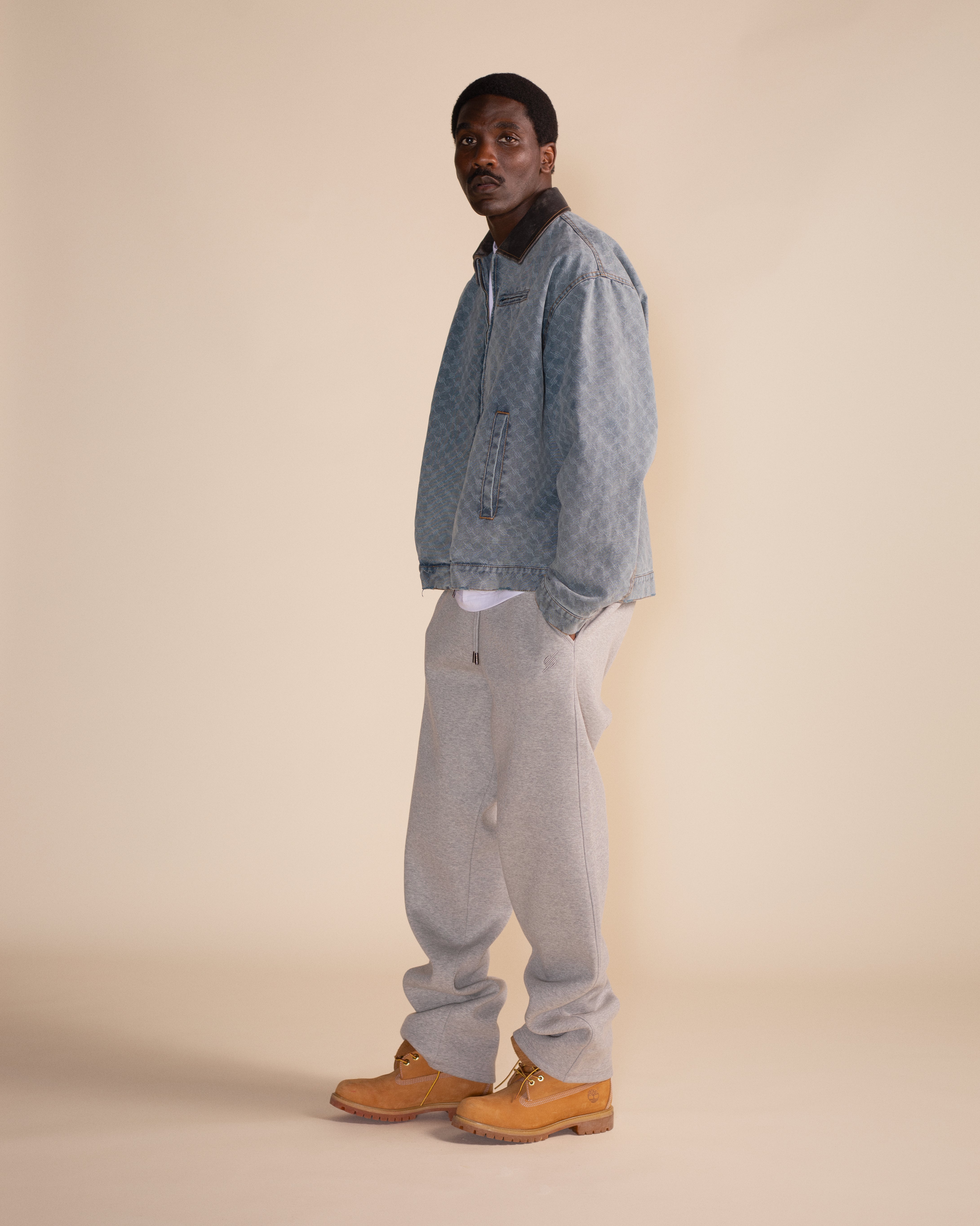 DP - Mid Blue Boxy Monogram Workwear Jacket - Modelshot - mens