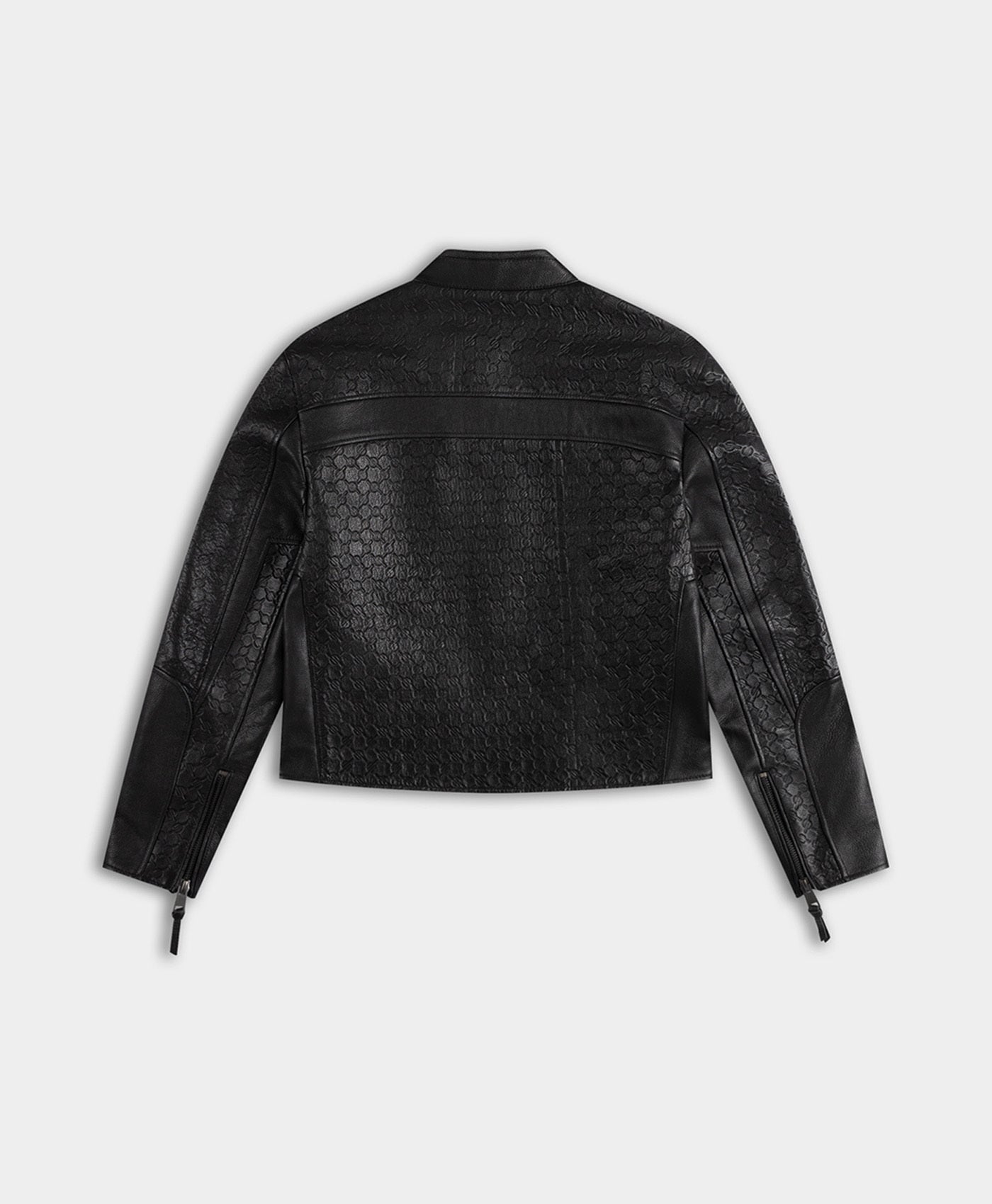 DP - Black Structured Leather Jacket - Packshot - rear