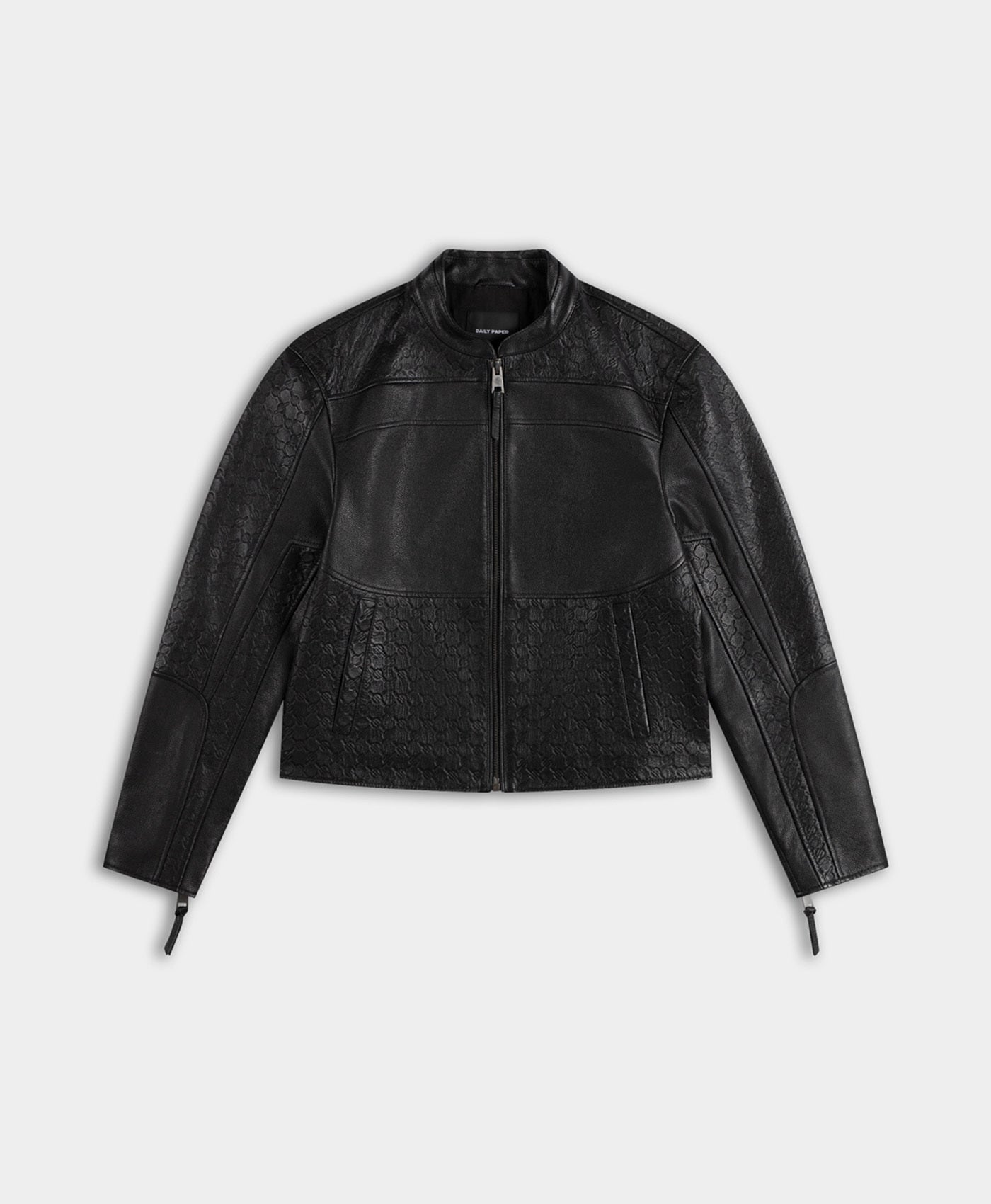 DP - Black Structured Leather Jacket - Packshot - front