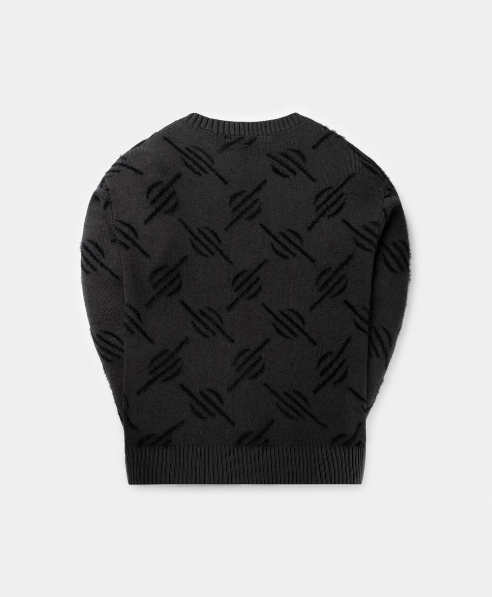 DP - Black Tevin Monogram Knit Sweater - Packshot - rear