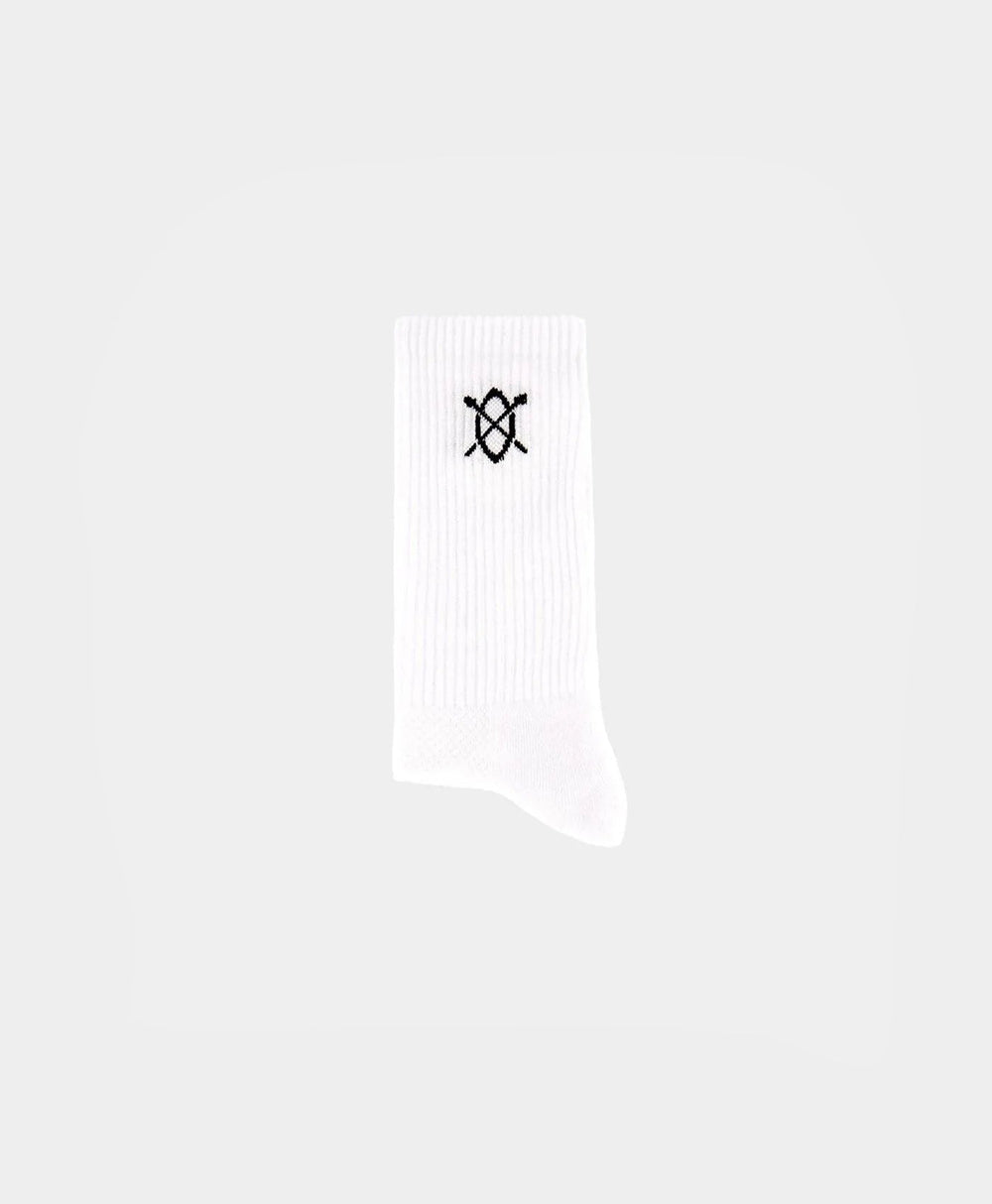 DP - White Essential Logo Socks - Packshot - Rear