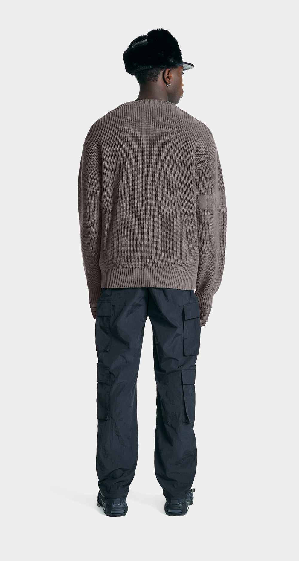 DP - Rabbit Grey Band Knit Sweater - Modelshot - men - rear